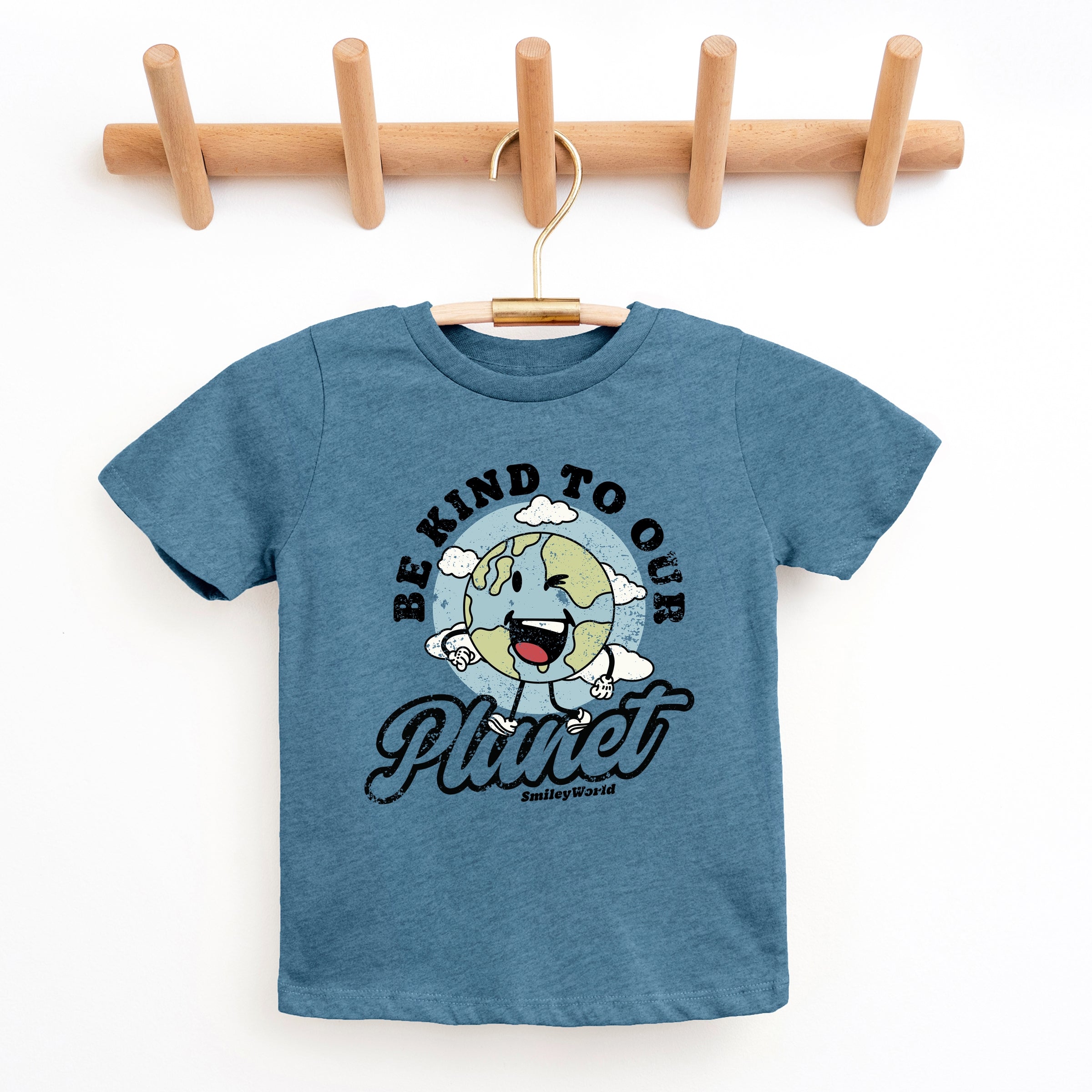 SmileyWorld Be Kind To Our Planet Retro - Youth Short Sleeve Graphic T-Shirt