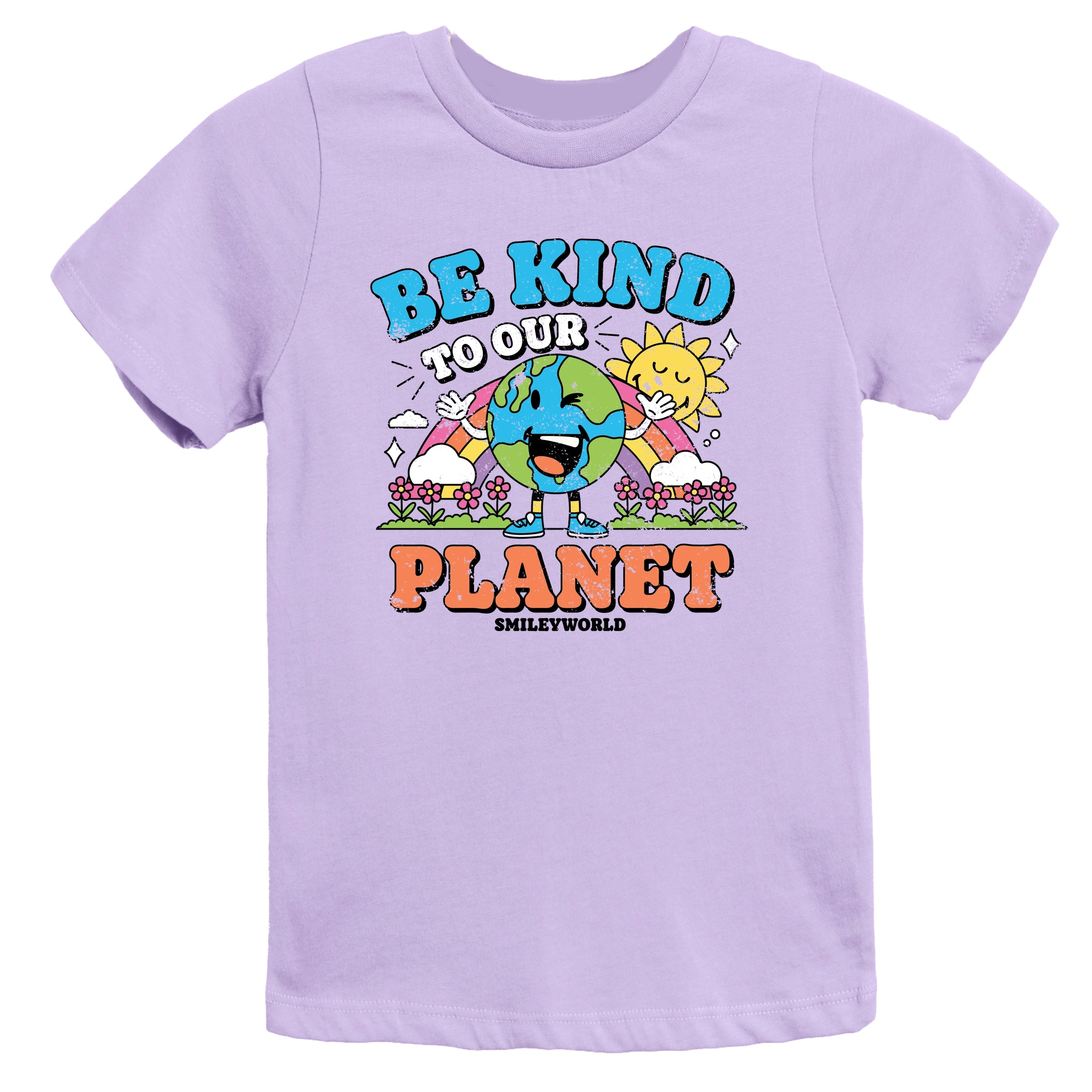 SmileyWorld Be Kind To Our Planet Rainbow - Youth Short Sleeve Graphic T-Shirt