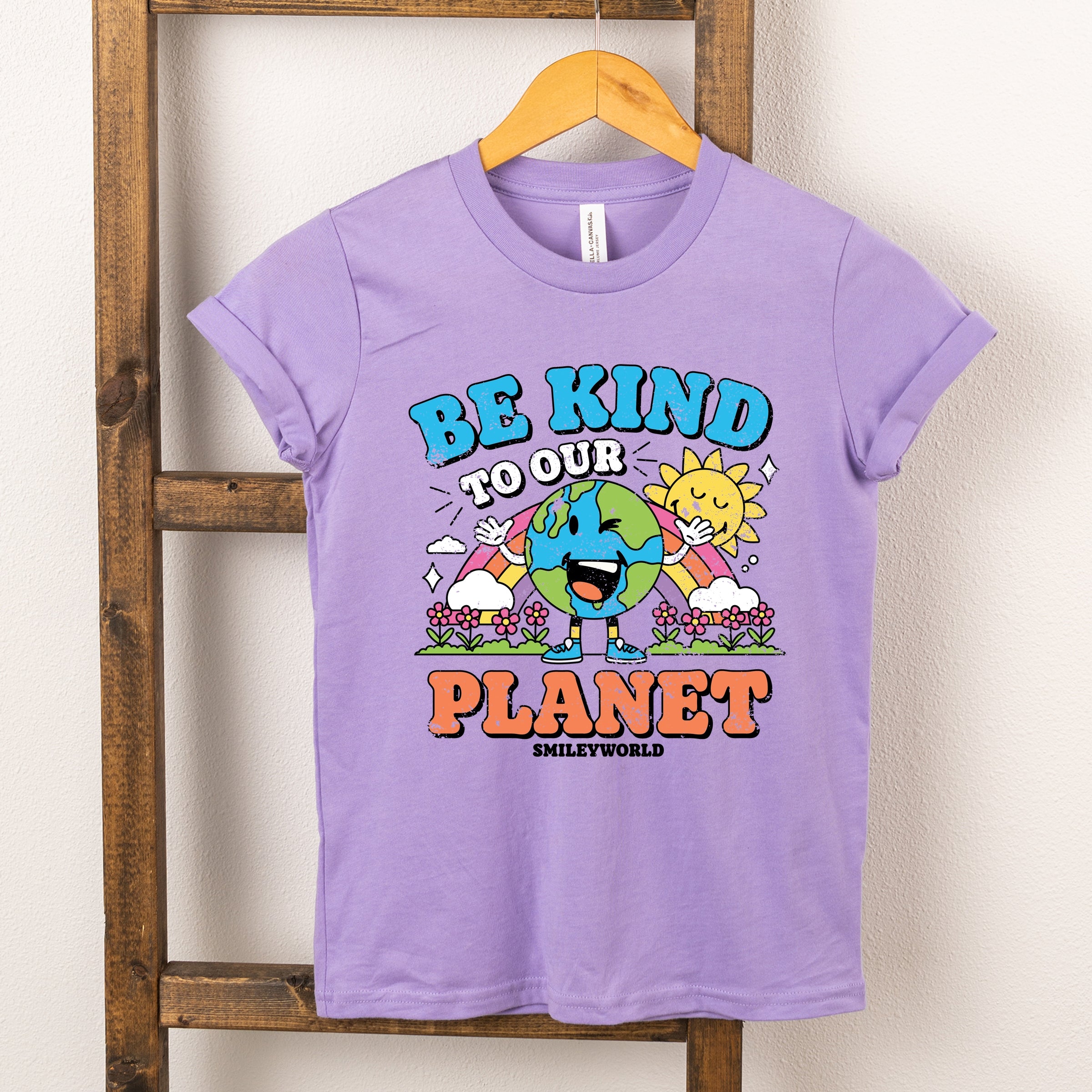 SmileyWorld Be Kind To Our Planet Rainbow - Youth Short Sleeve Graphic T-Shirt