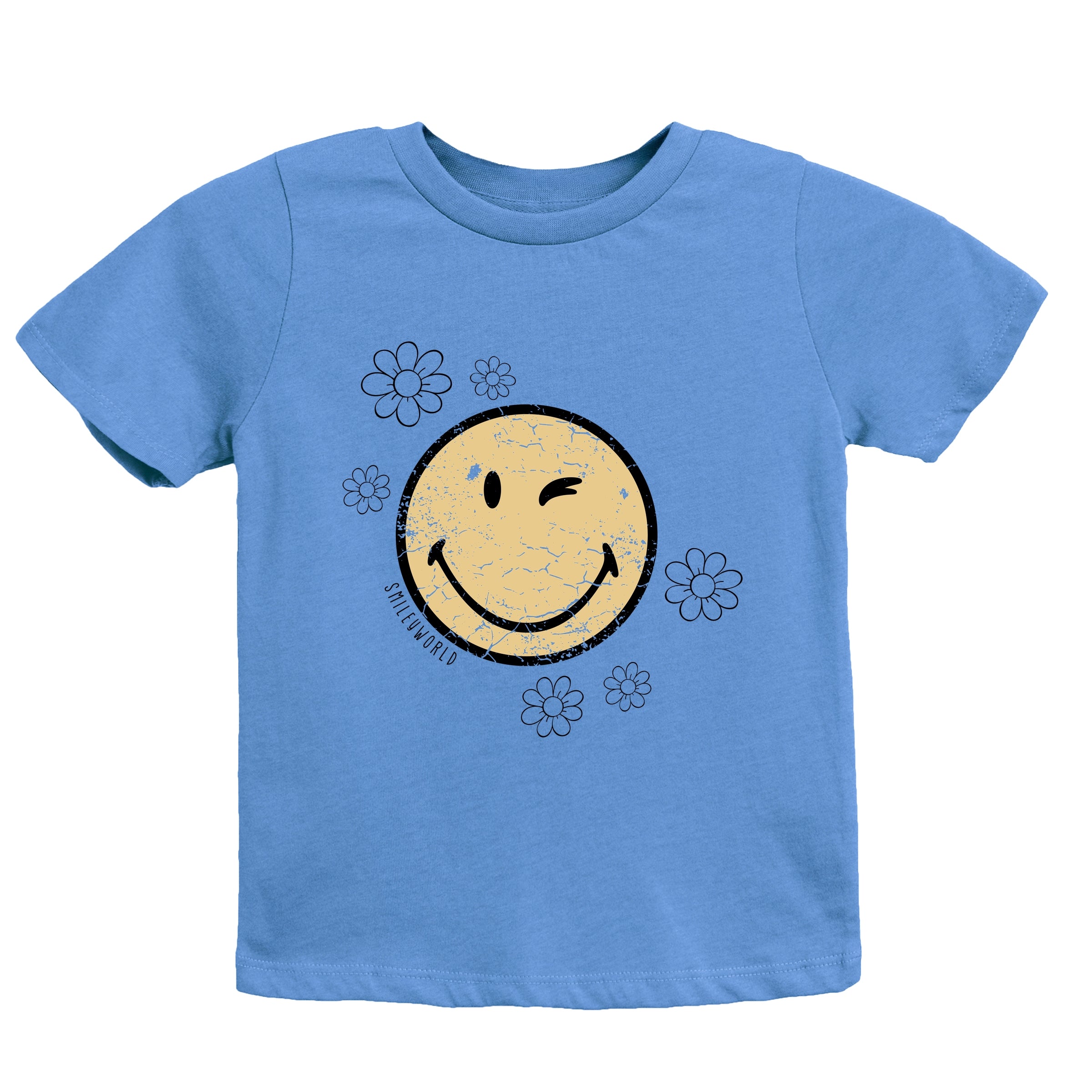 SmileyWorld Flower Outline - Youth Short Sleeve Graphic T-Shirt
