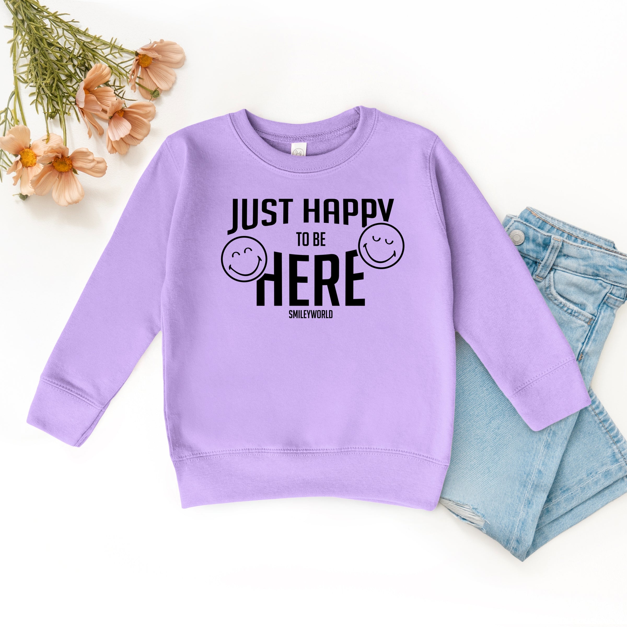 SmileyWorld Just Happy To Be Here - Toddler Graphic Sweatshirt