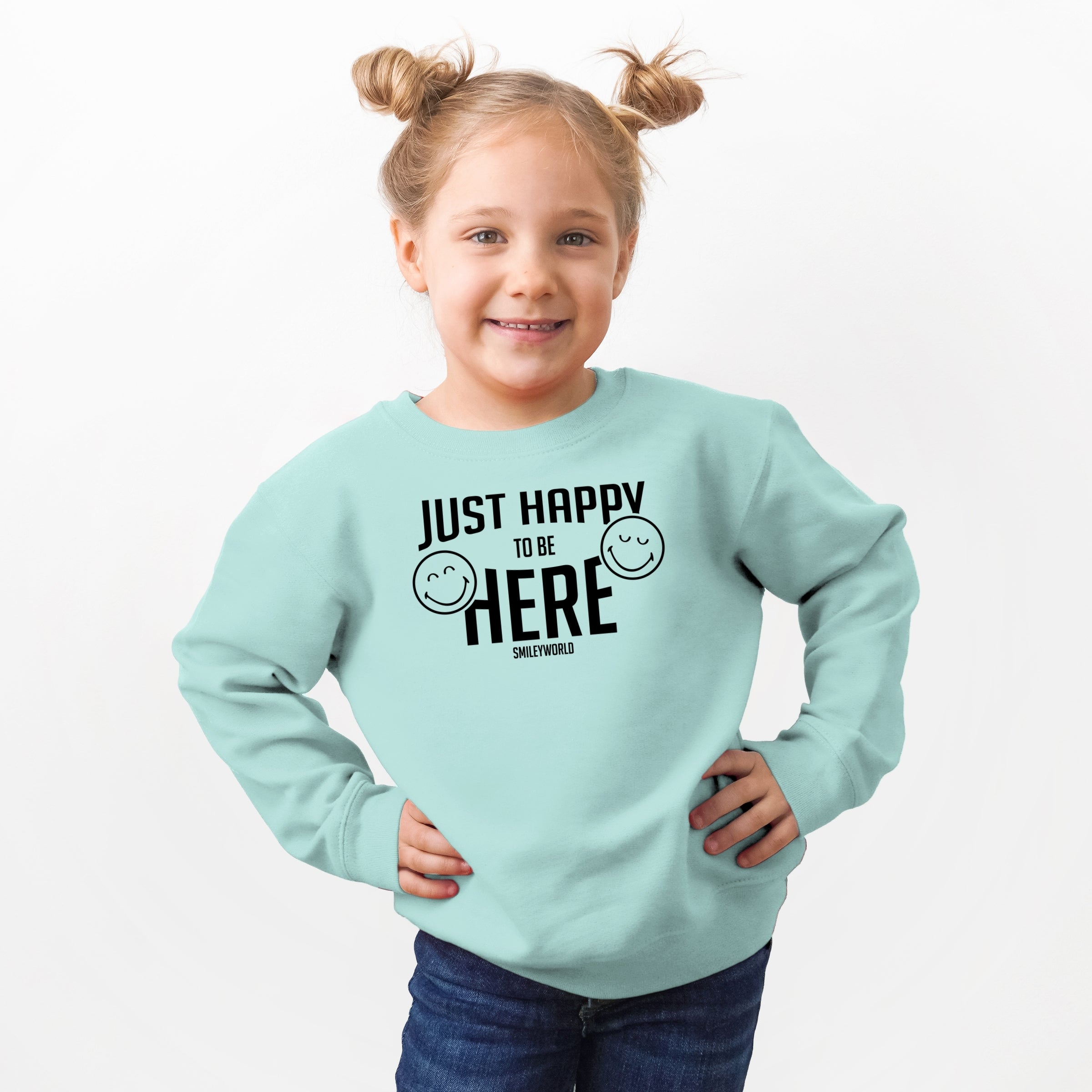SmileyWorld Just Happy To Be Here - Toddler Graphic Sweatshirt