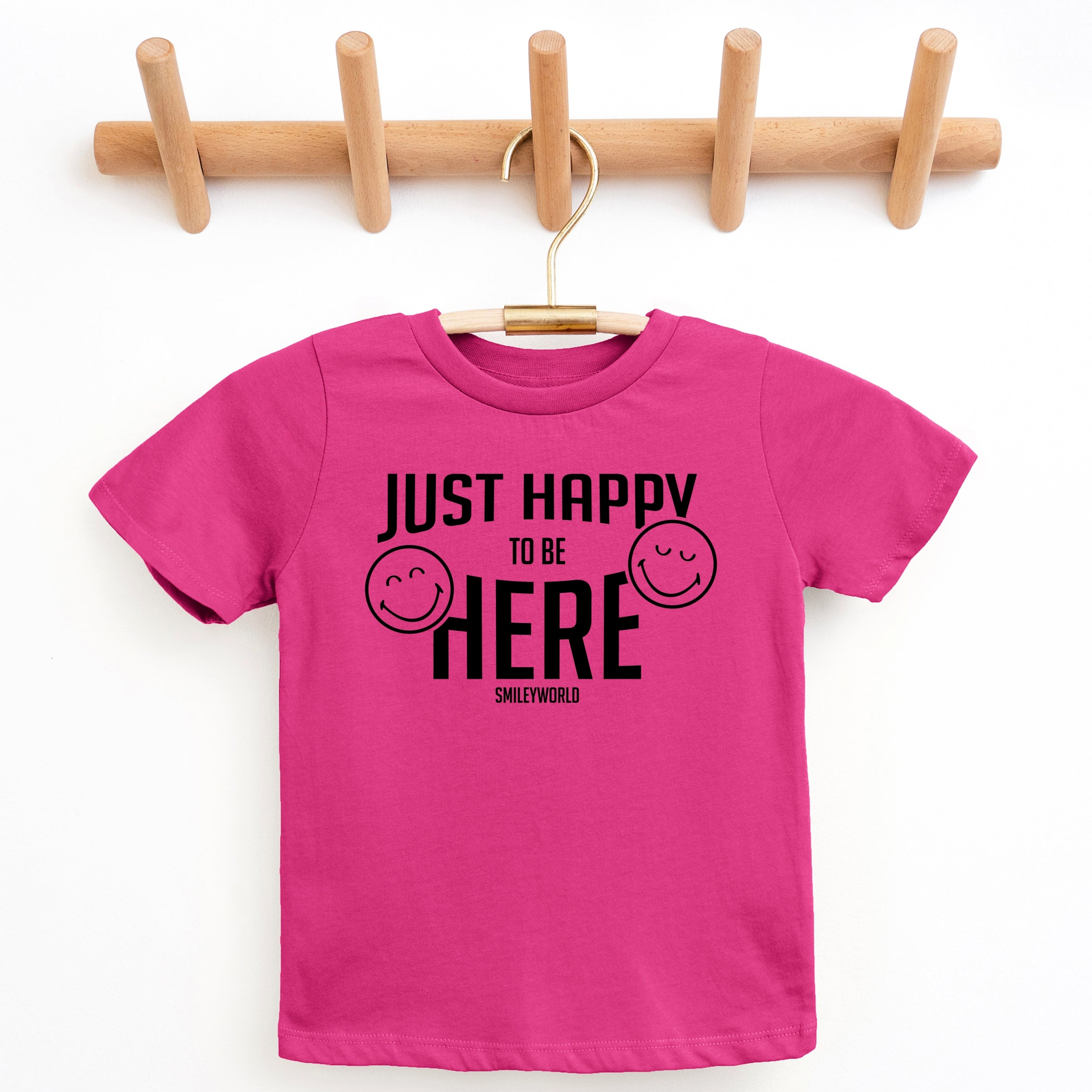 SmileyWorld Just Happy To Be Here - Youth Short Sleeve Graphic T-Shirt