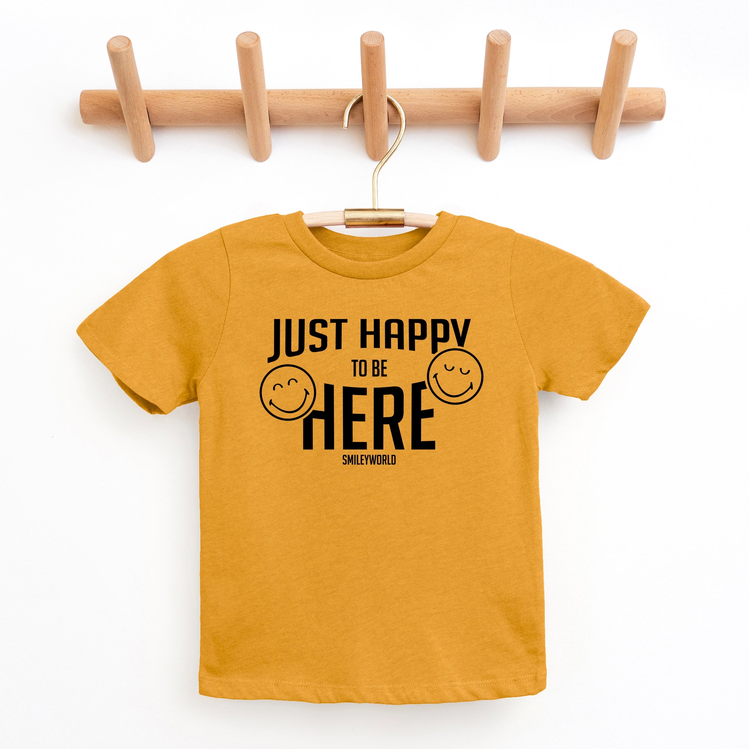 SmileyWorld Just Happy To Be Here - Youth Short Sleeve Graphic T-Shirt