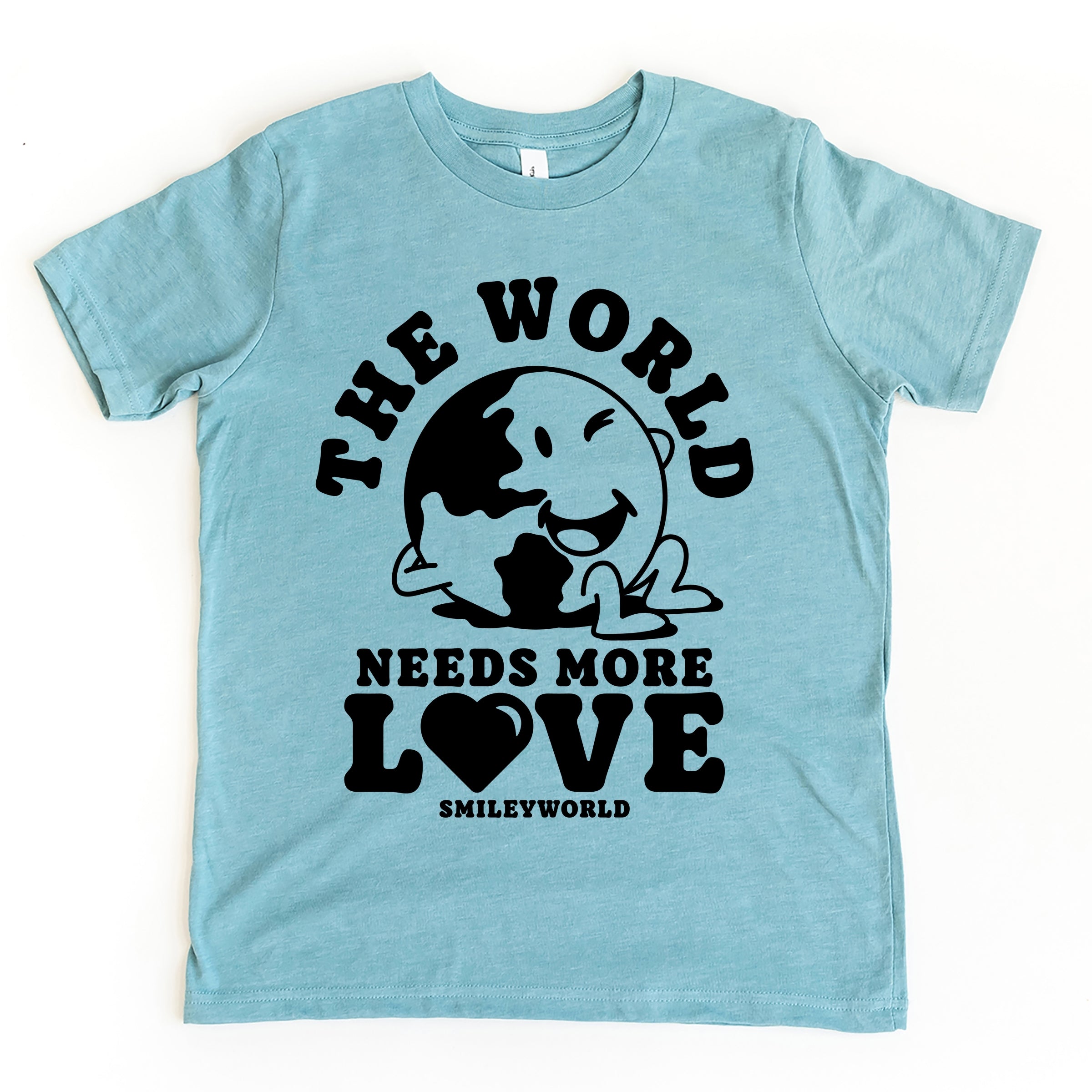 SmileyWorld The World Needs More Love - Youth Short Sleeve Graphic T-Shirt