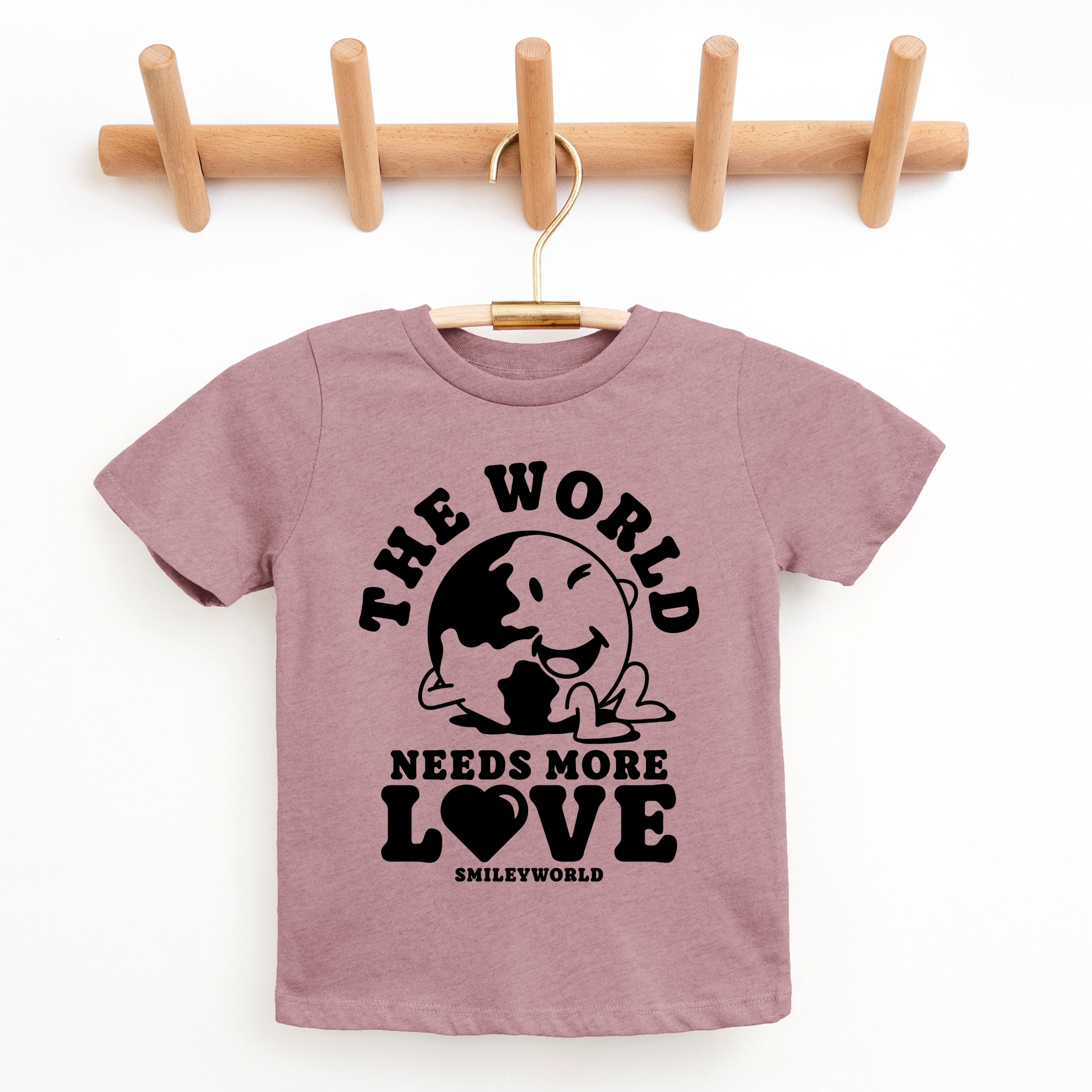 SmileyWorld The World Needs More Love - Youth Short Sleeve Graphic T-Shirt