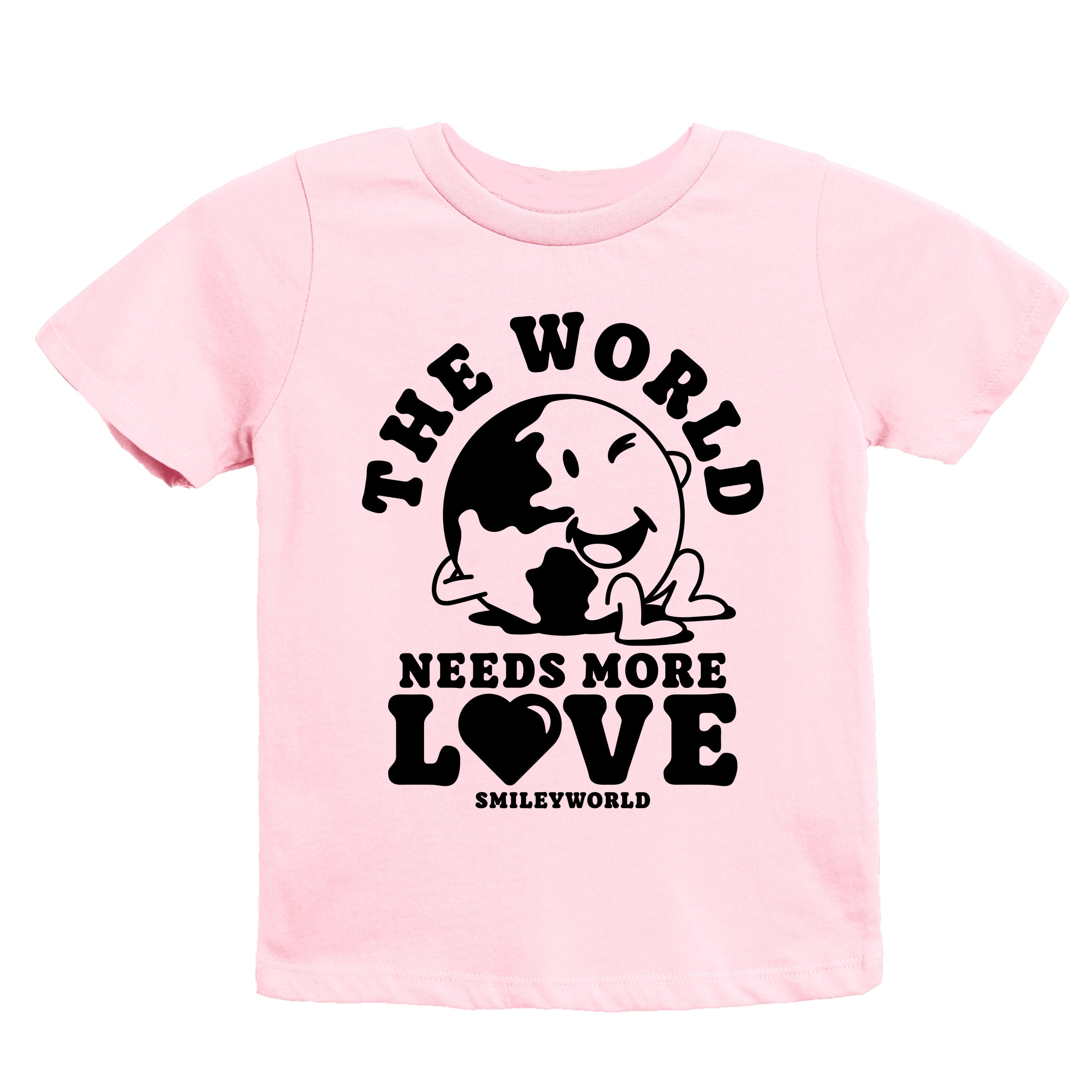 SmileyWorld The World Needs More Love - Youth Short Sleeve Graphic T-Shirt