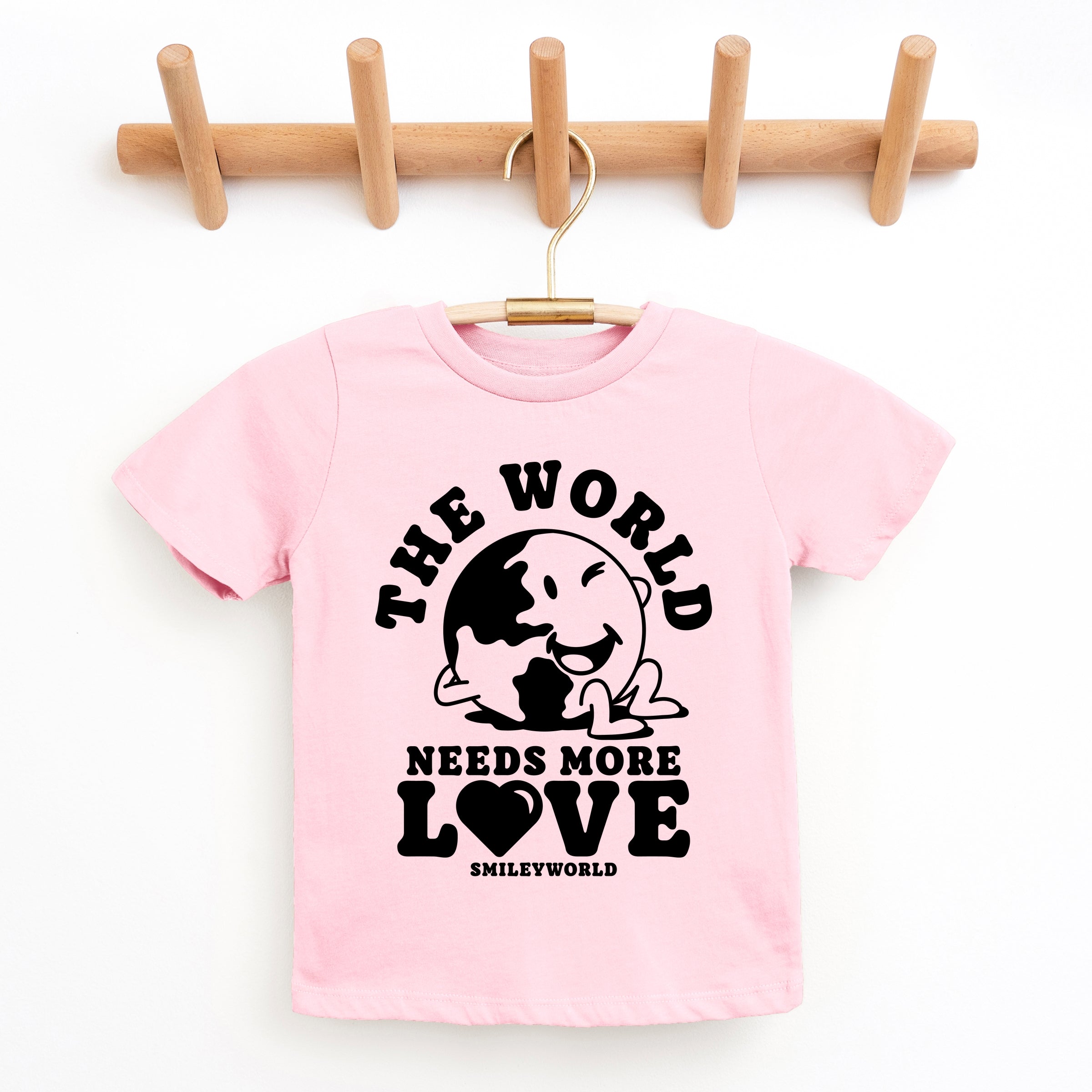 SmileyWorld The World Needs More Love - Youth Short Sleeve Graphic T-Shirt
