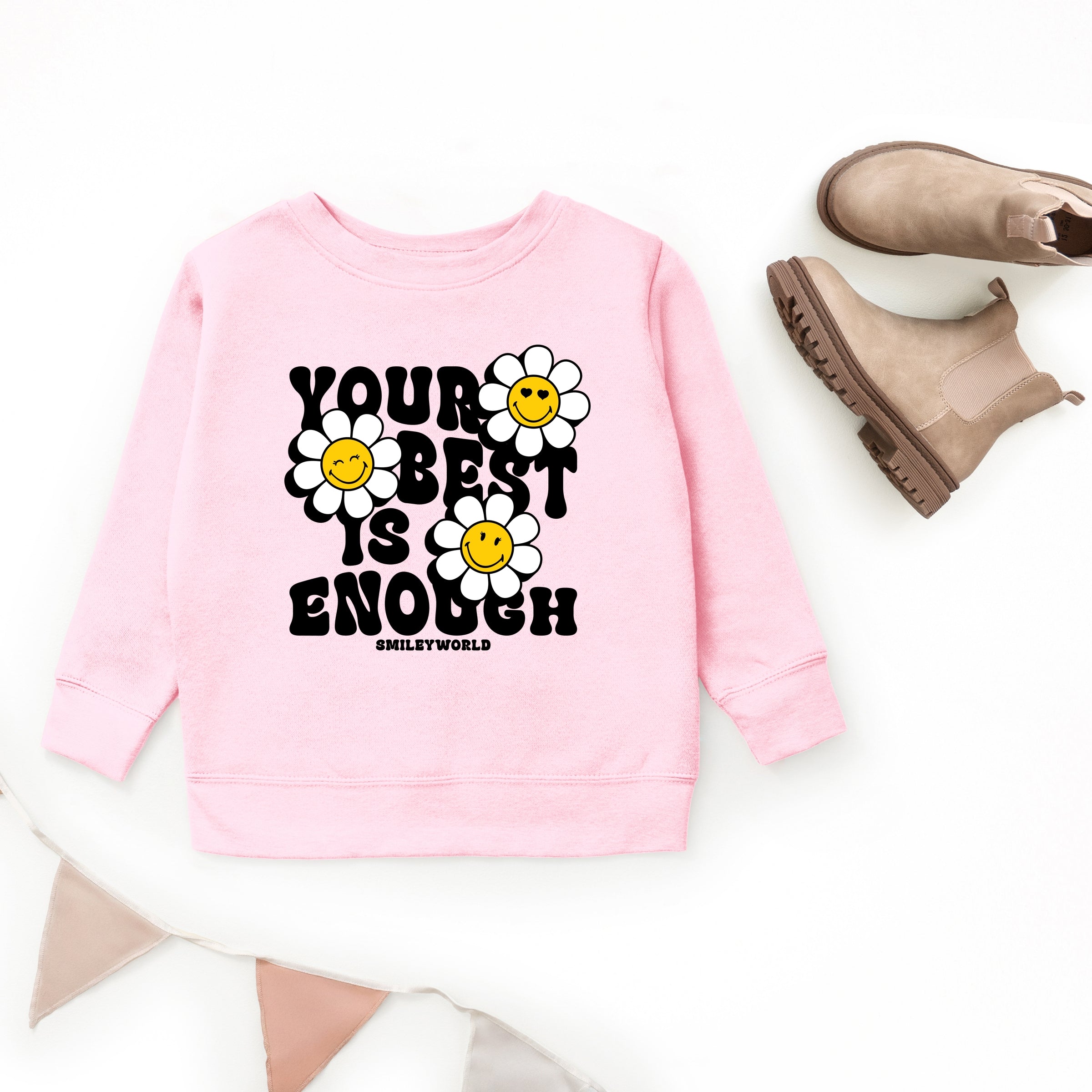 SmileyWorld Your Best Is Enough Floral - Youth Graphic Sweatshirt
