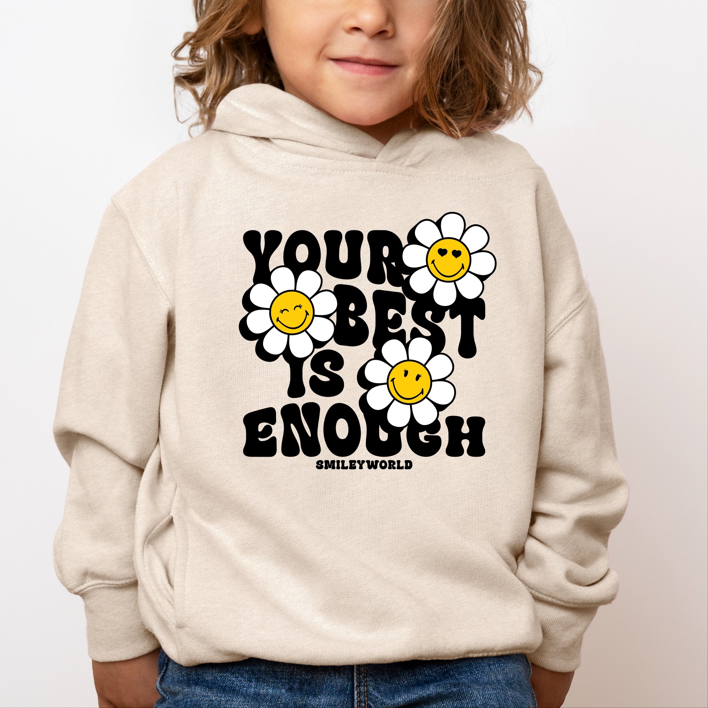 SmileyWorld Your Best Is Enough Floral - Toddler Hoodie