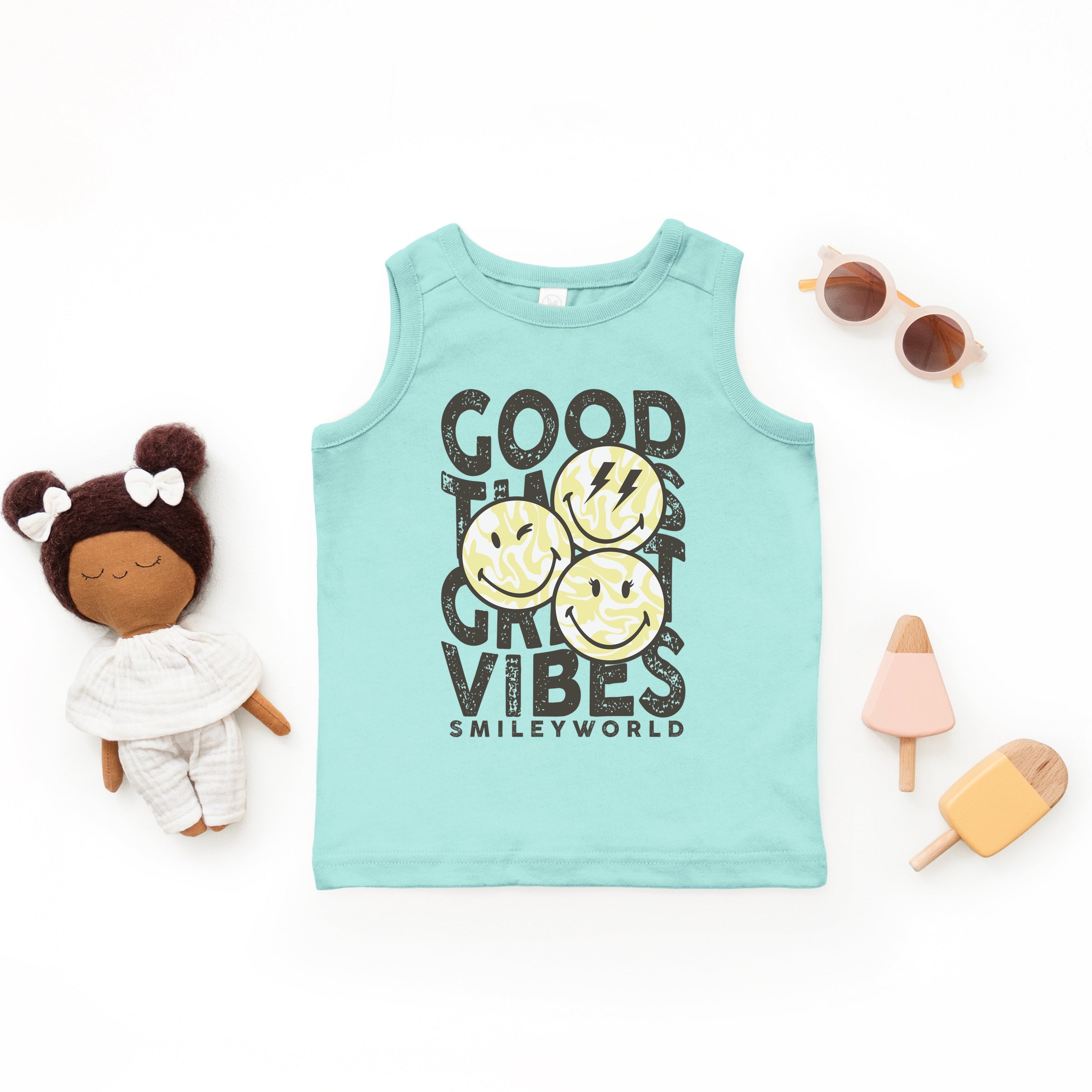 SmileyWorld Good Times Great Vibes  - Toddler Graphic Tank