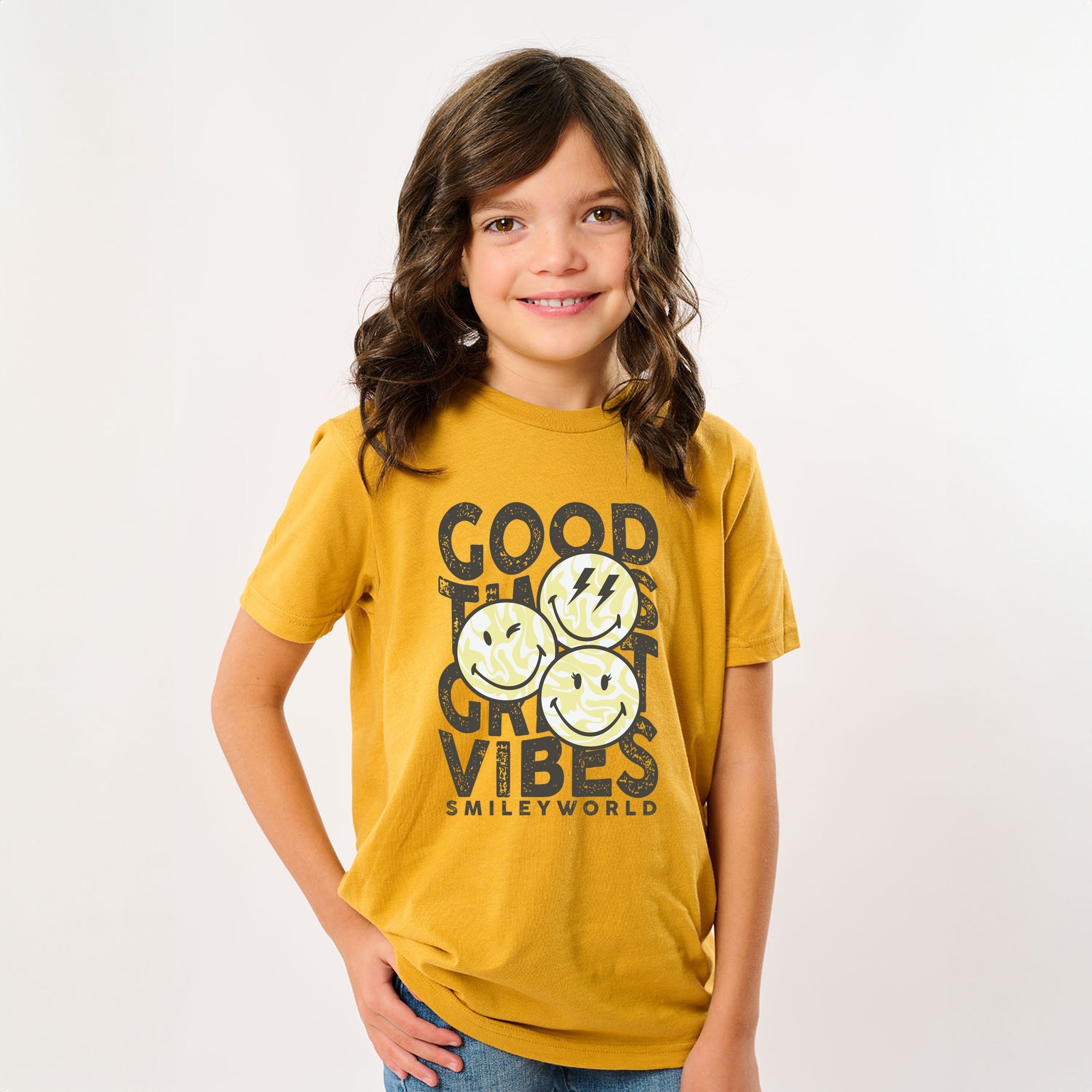 SmileyWorld Good Times Great Vibes  - Youth Short Sleeve Graphic T-Shirt