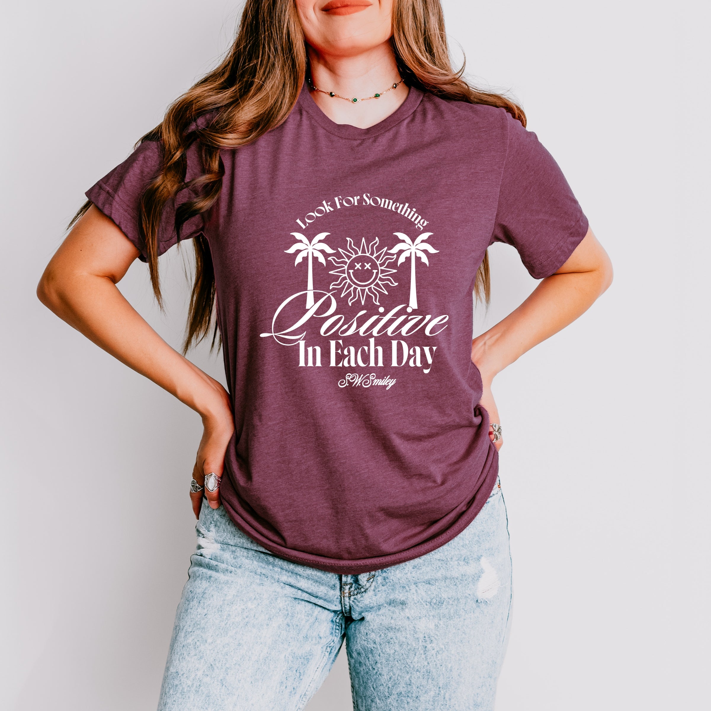 S.W.Smiley Look For Something Positive - Women's Short Sleeve Graphic T-Shirt