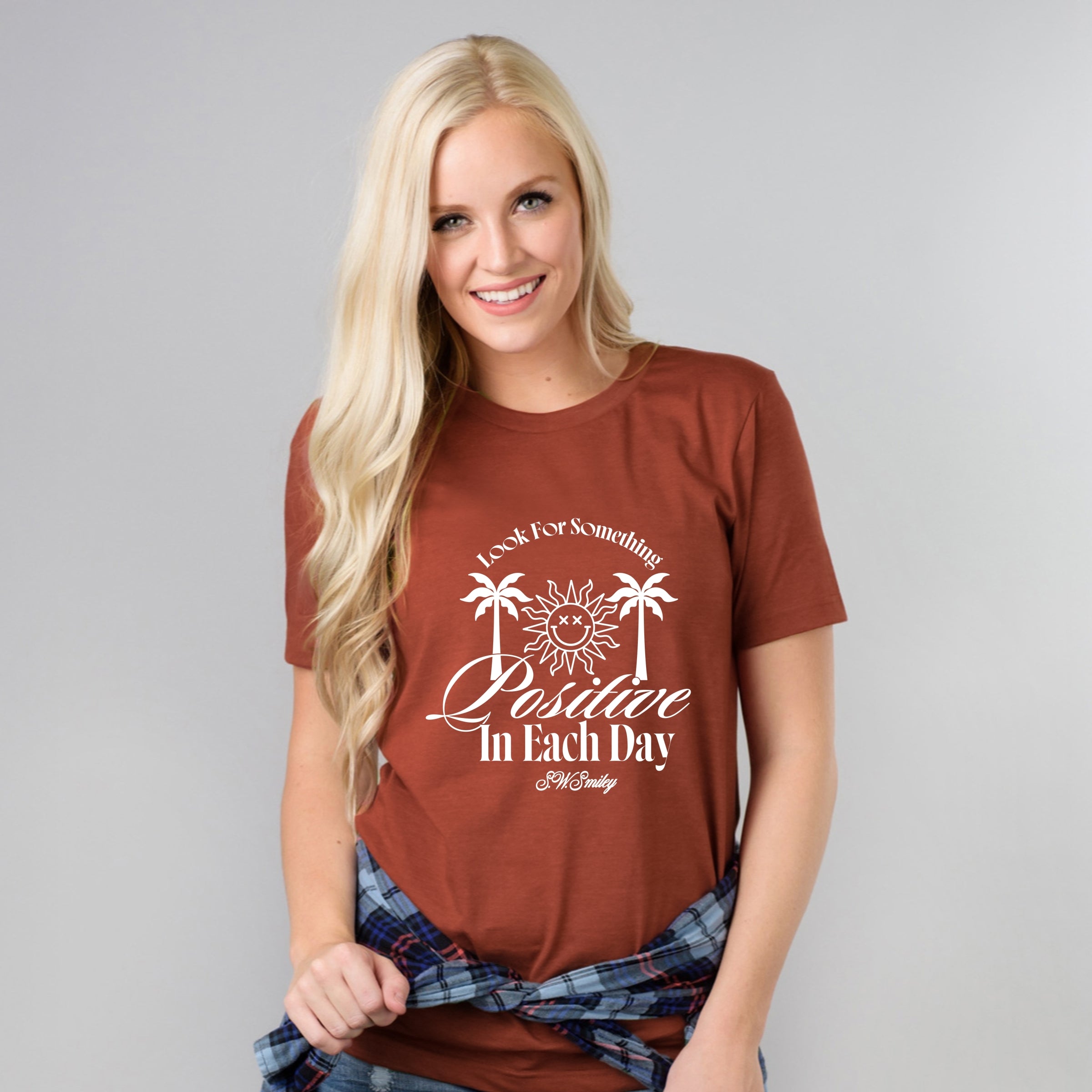 S.W.Smiley Look For Something Positive - Women's Short Sleeve Graphic T-Shirt