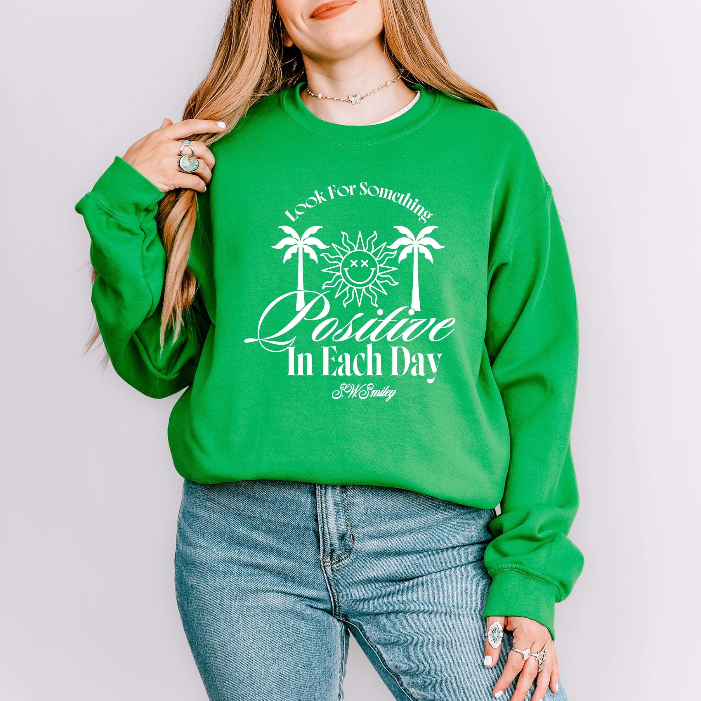 S.W.Smiley Look For Something Positive - Women's Graphic Sweatshirt