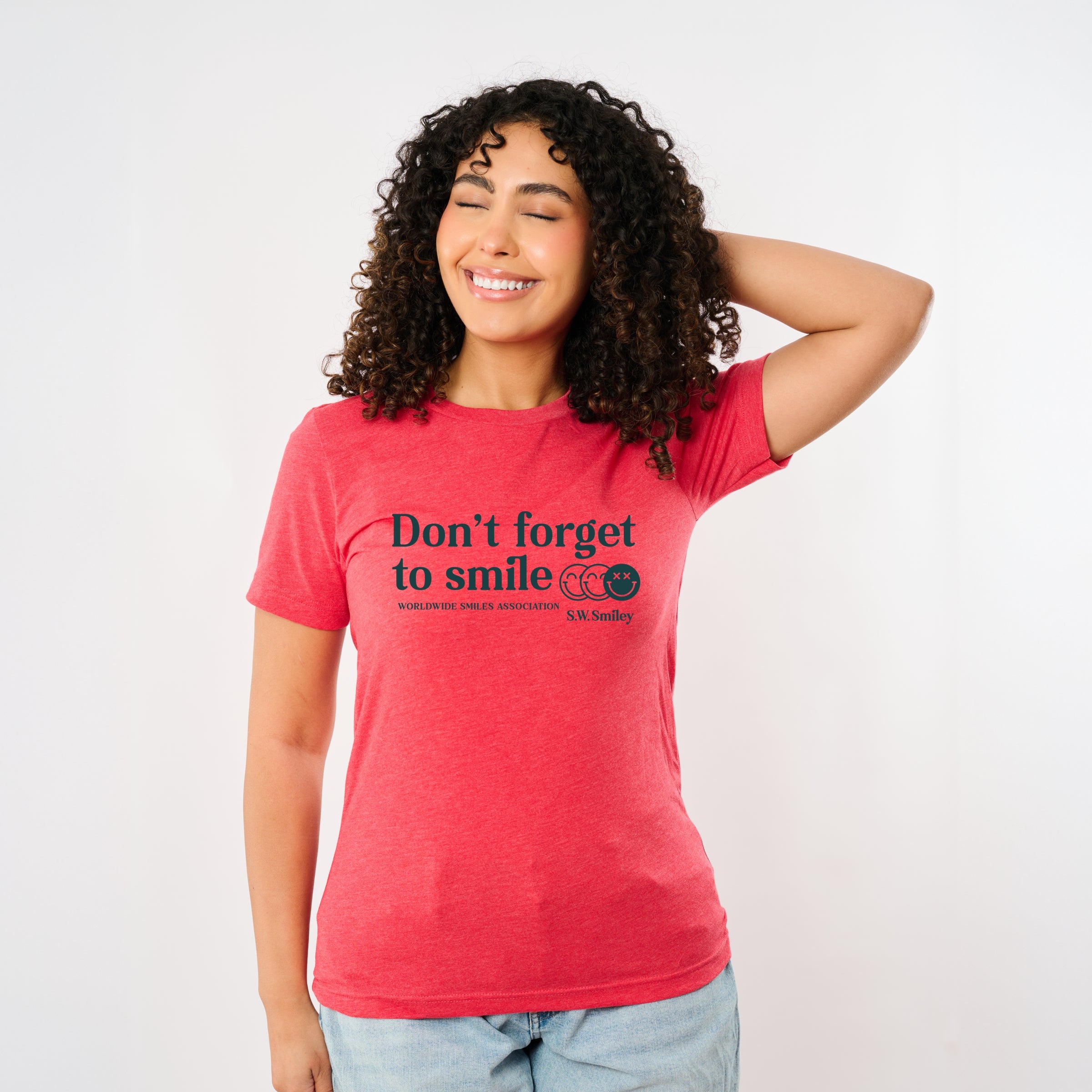S.W.Smiley Don't Forget To Smile - Women's Short Sleeve Graphic T-Shirt