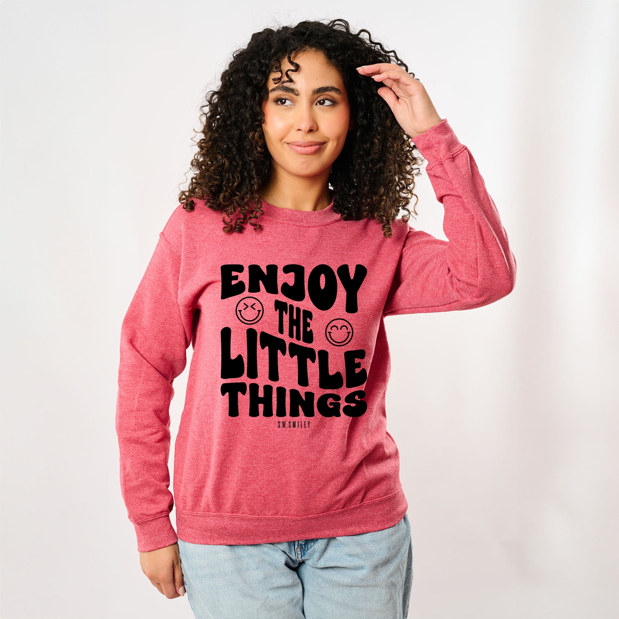 S.W.Smiley Enjoy The Little Things - Women's Graphic Sweatshirt