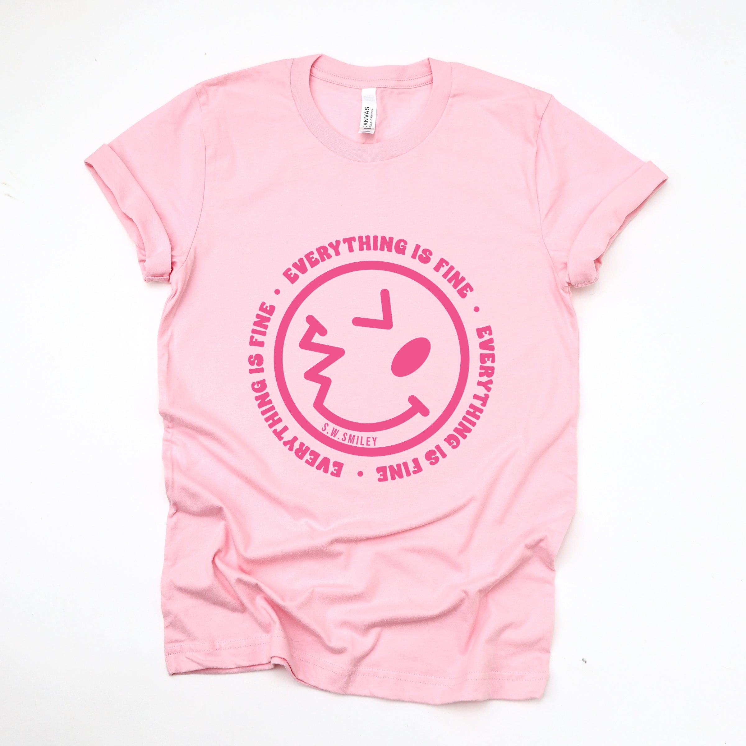 S.W.Smiley Everything Is Fine - Women's Short Sleeve Graphic T-Shirt