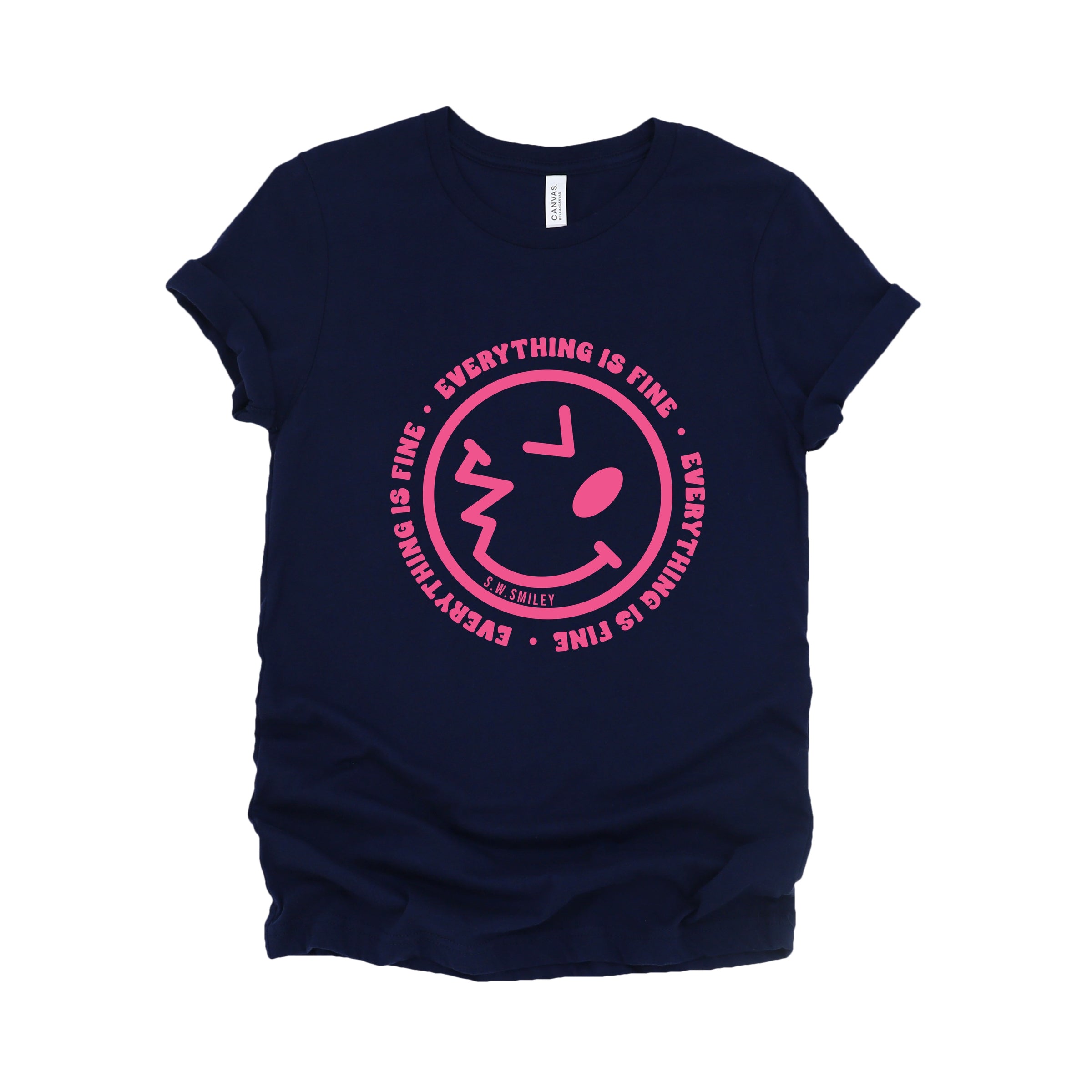 S.W.Smiley Everything Is Fine - Women's Short Sleeve Graphic T-Shirt