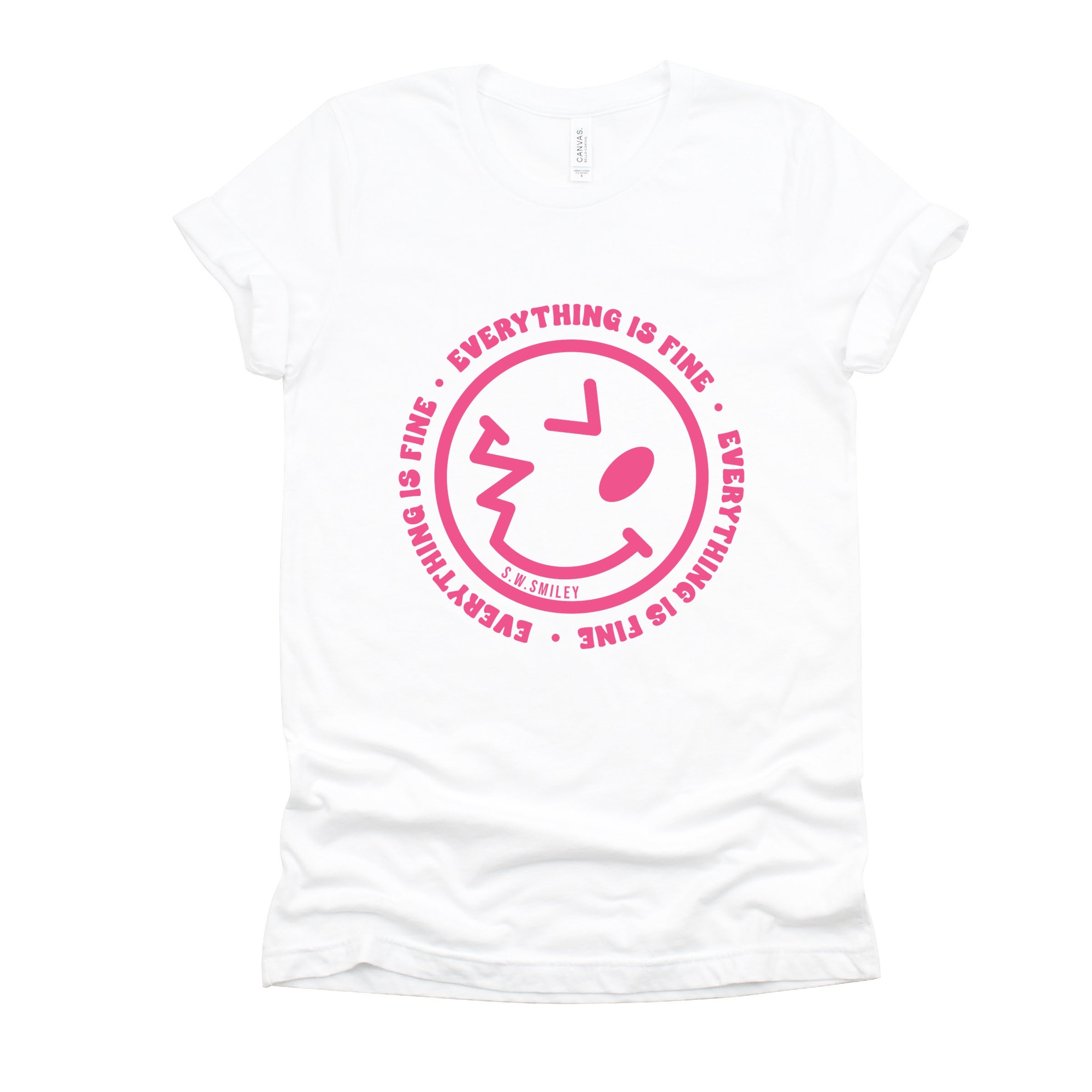 S.W.Smiley Everything Is Fine - Women's Short Sleeve Graphic T-Shirt