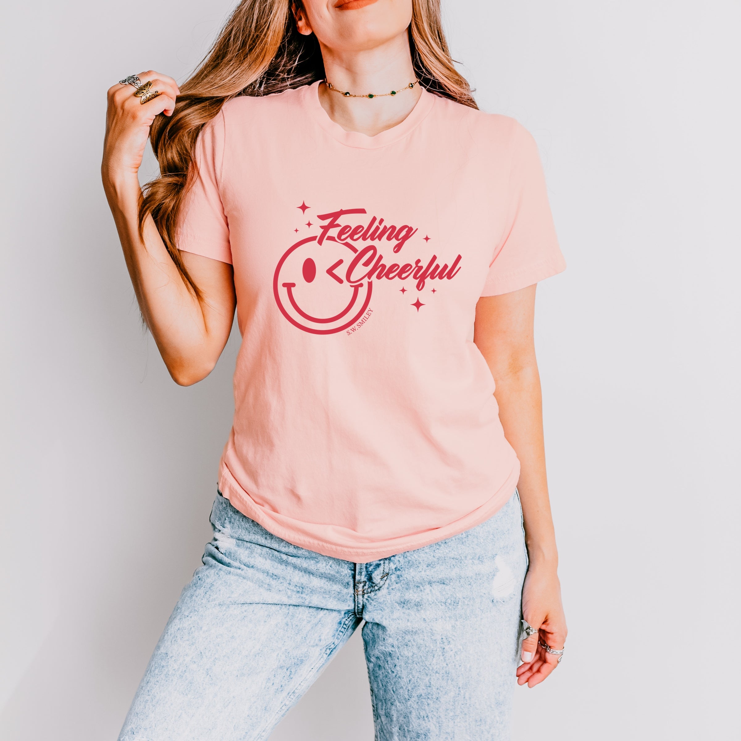 S.W.Smiley Feeling Cheerful Sparkle - Women's Short Sleeve Graphic T-Shirt