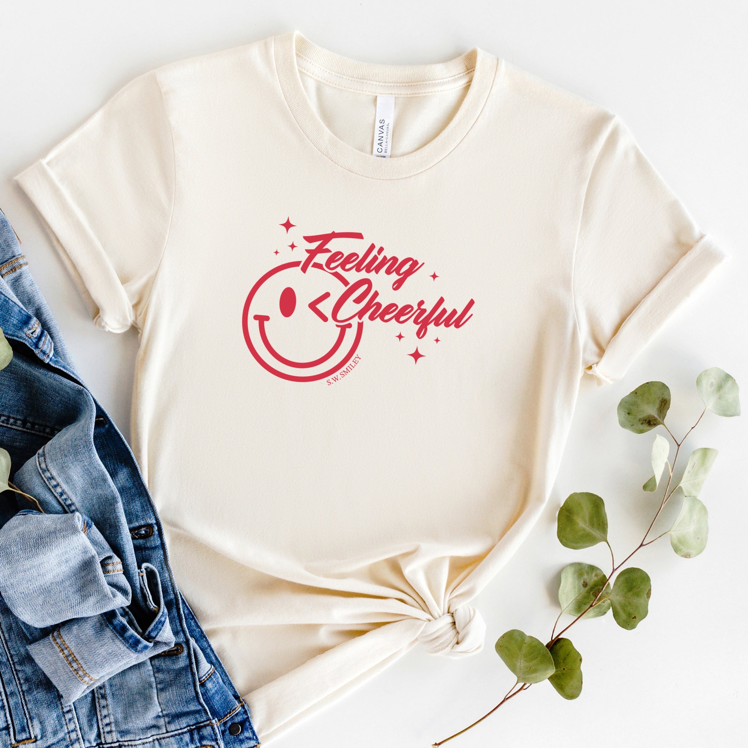 S.W.Smiley Feeling Cheerful Sparkle - Women's Short Sleeve Graphic T-Shirt