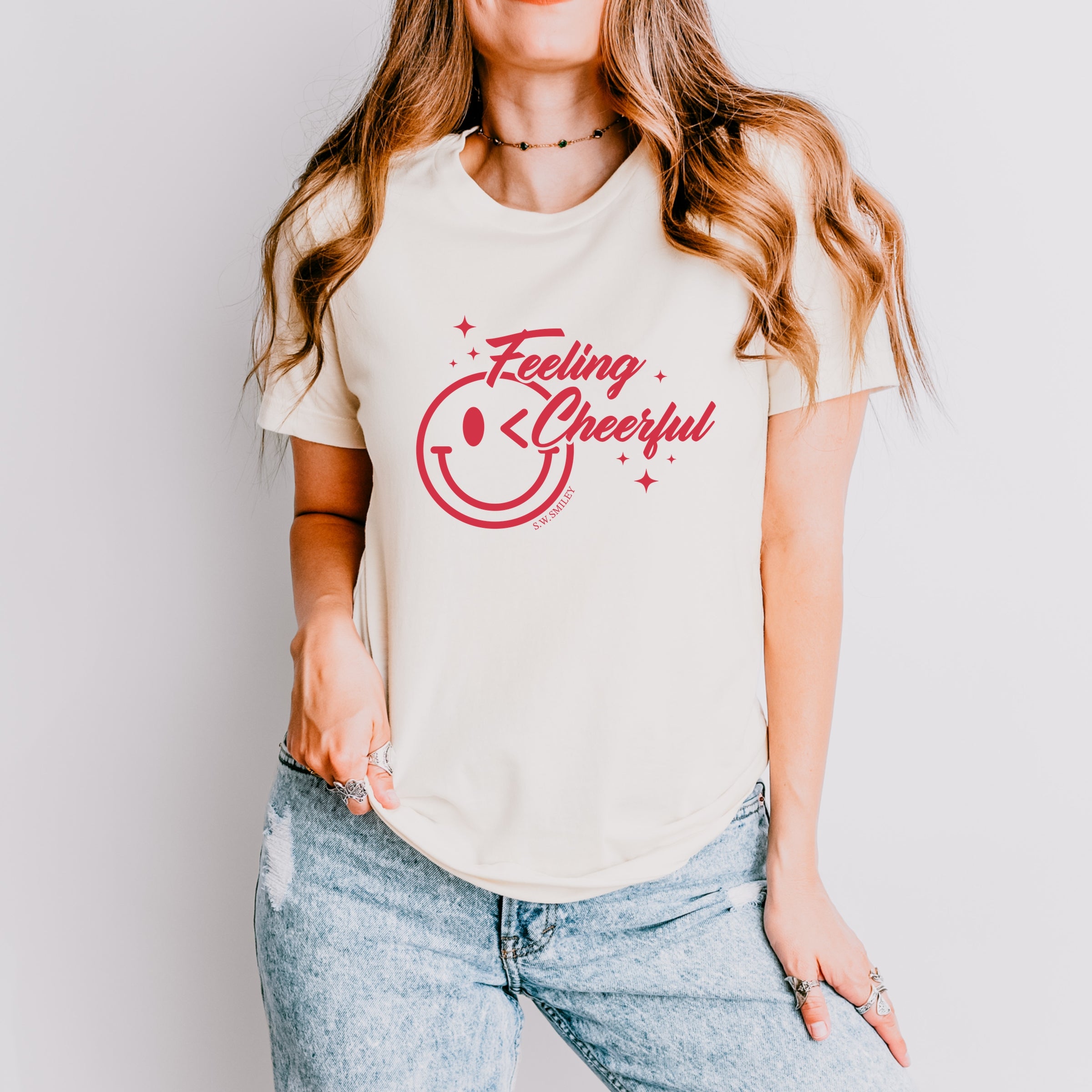 S.W.Smiley Feeling Cheerful Sparkle - Women's Short Sleeve Graphic T-Shirt