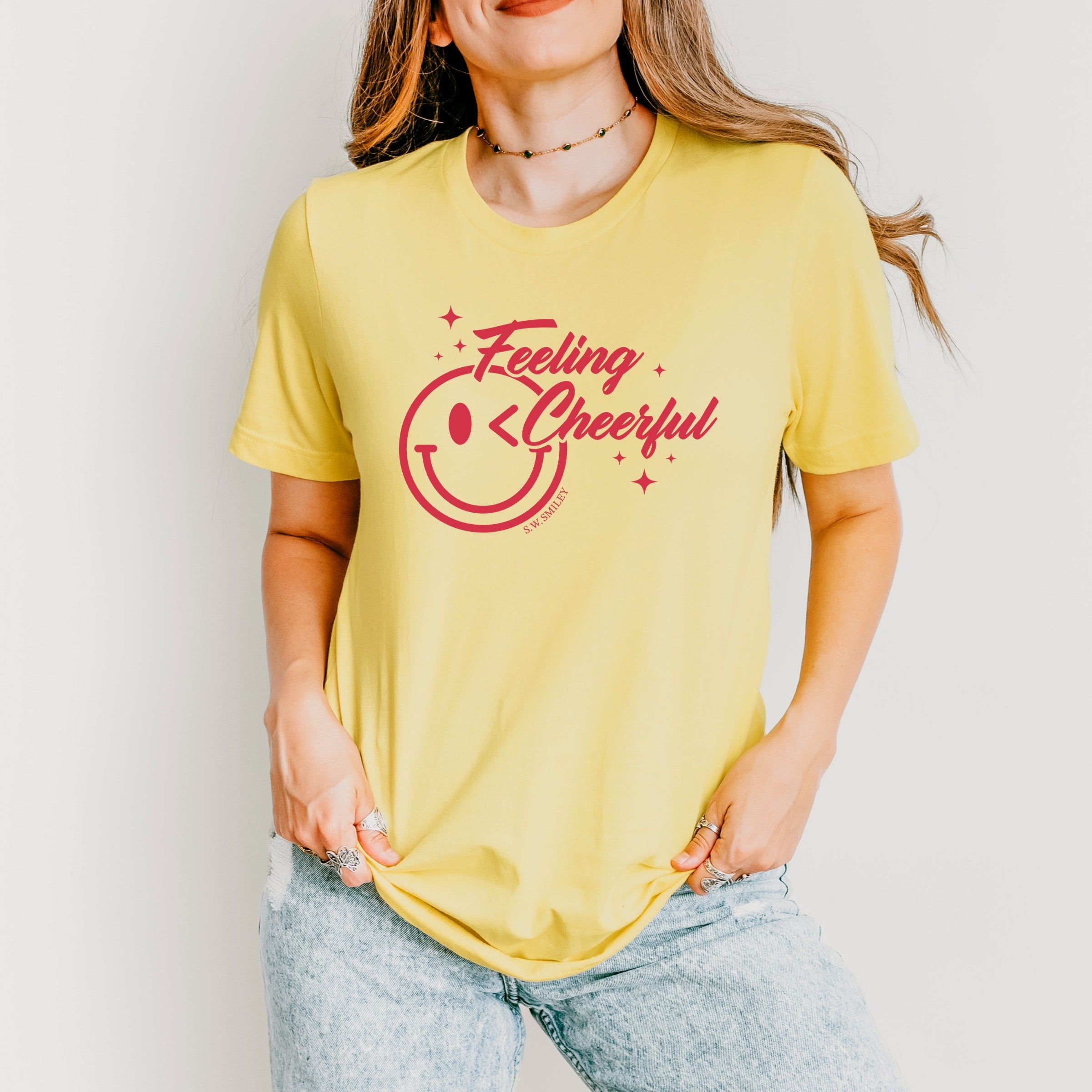 S.W.Smiley Feeling Cheerful Sparkle - Women's Short Sleeve Graphic T-Shirt