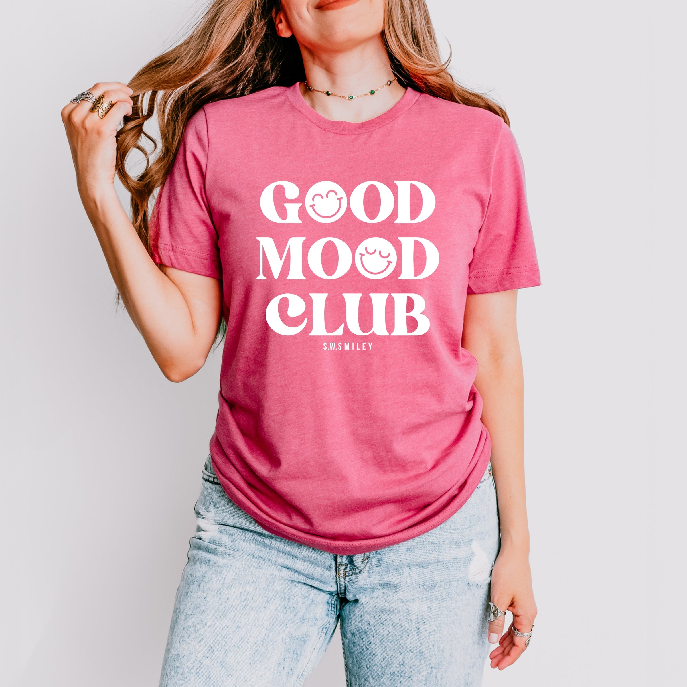 S.W.Smiley Good Mood Club - Women's Short Sleeve Graphic T-Shirt