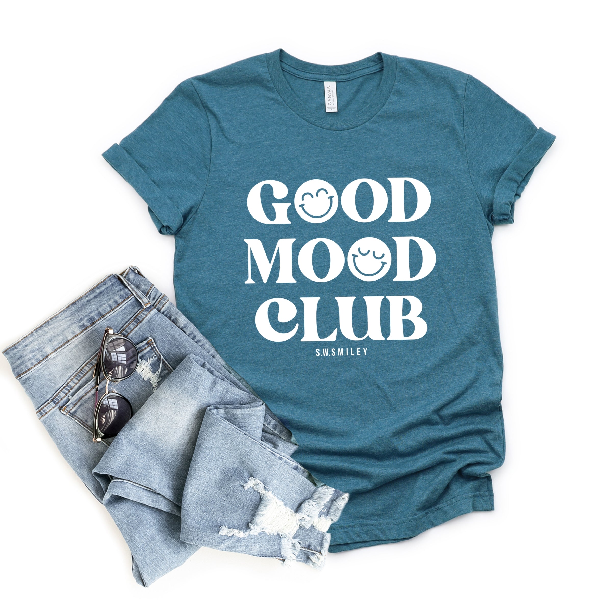 S.W.Smiley Good Mood Club - Women's Short Sleeve Graphic T-Shirt