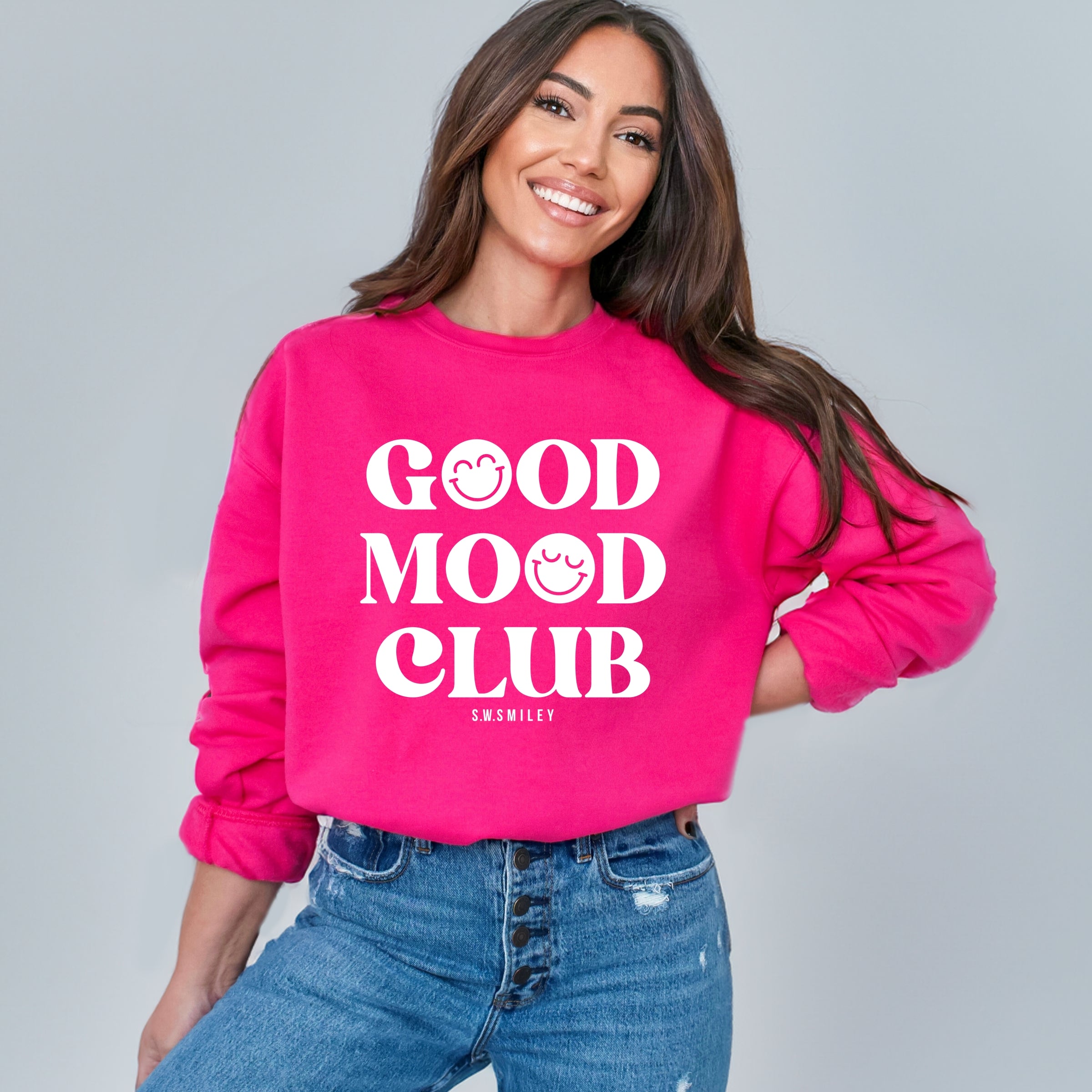 S.W.Smiley Good Mood Club - Women's Graphic Sweatshirt