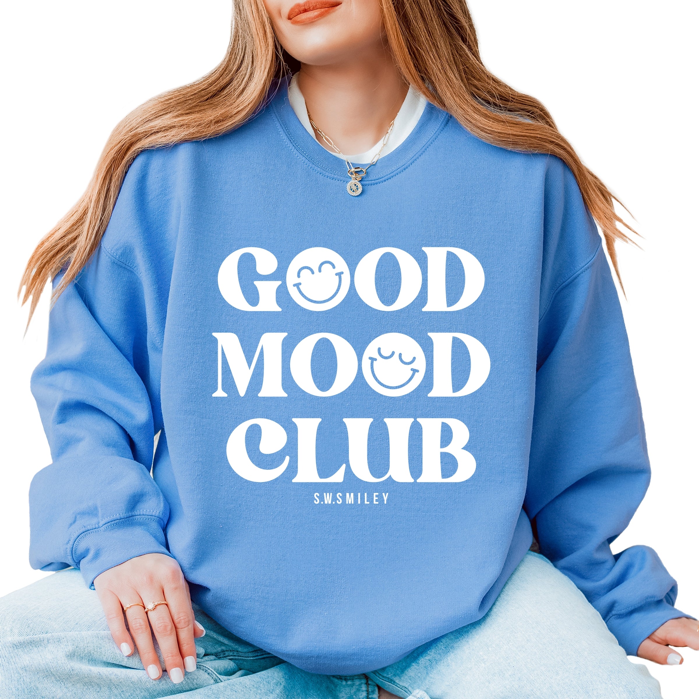 S.W.Smiley Good Mood Club - Women's Graphic Sweatshirt