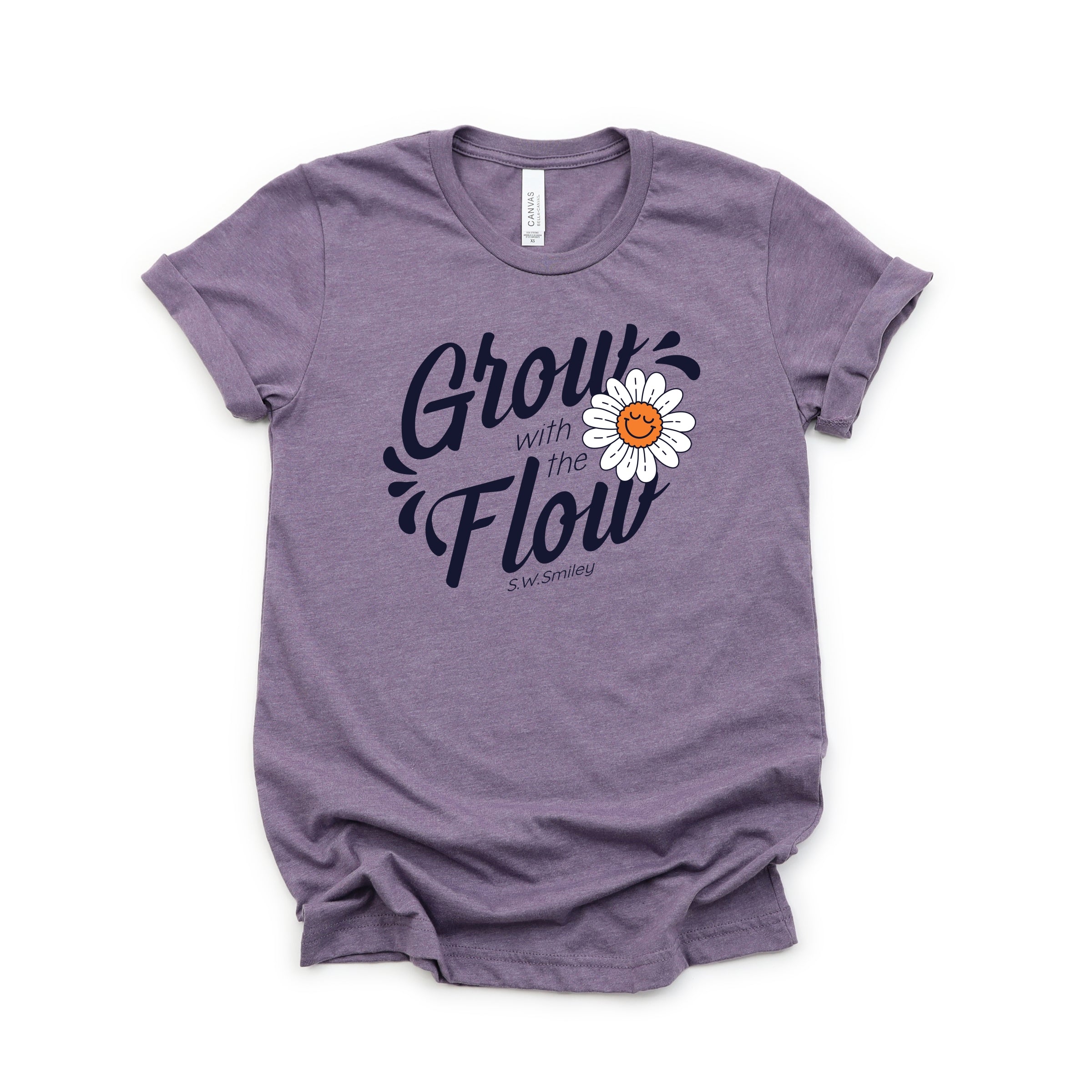 S.W.Smiley Grow With The Flow Flower - Women's Short Sleeve Graphic T-Shirt