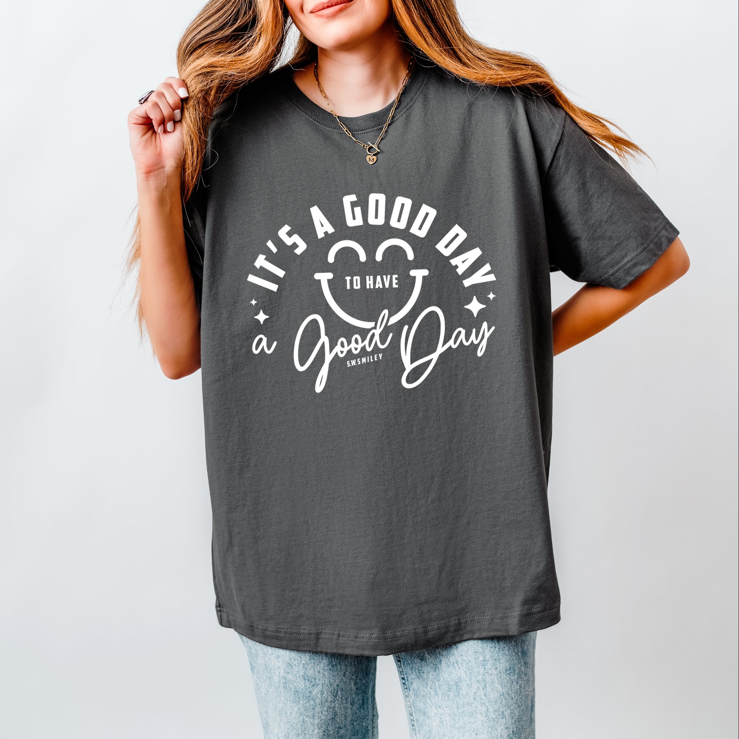 S.W.Smiley It's A Good Day To Have A Good Day - Women's Heavyweight Graphic T-Shirt