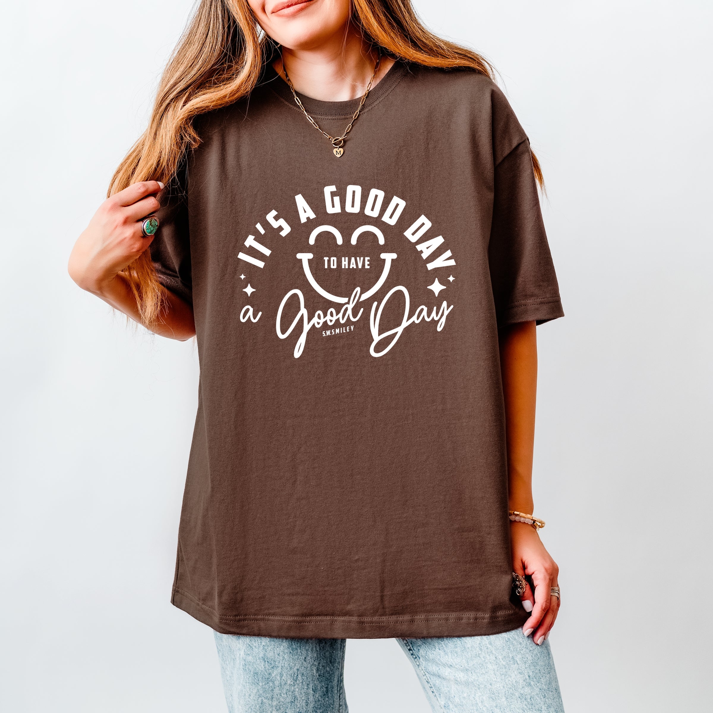 S.W.Smiley It's A Good Day To Have A Good Day - Women's Heavyweight Graphic T-Shirt