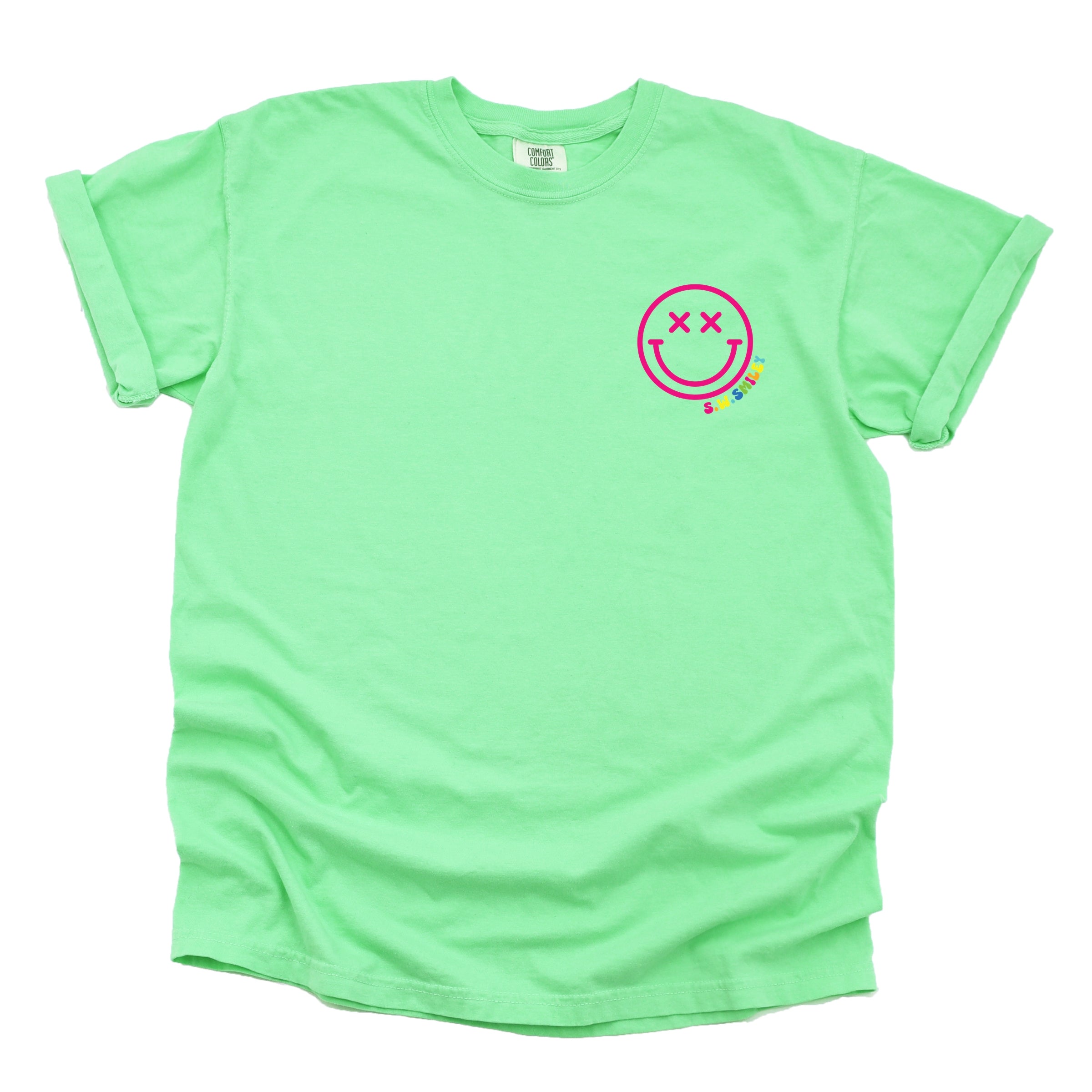S.W.Smiley Simple Wink Bold - Women's Garment Dyed Graphic T-Shirt