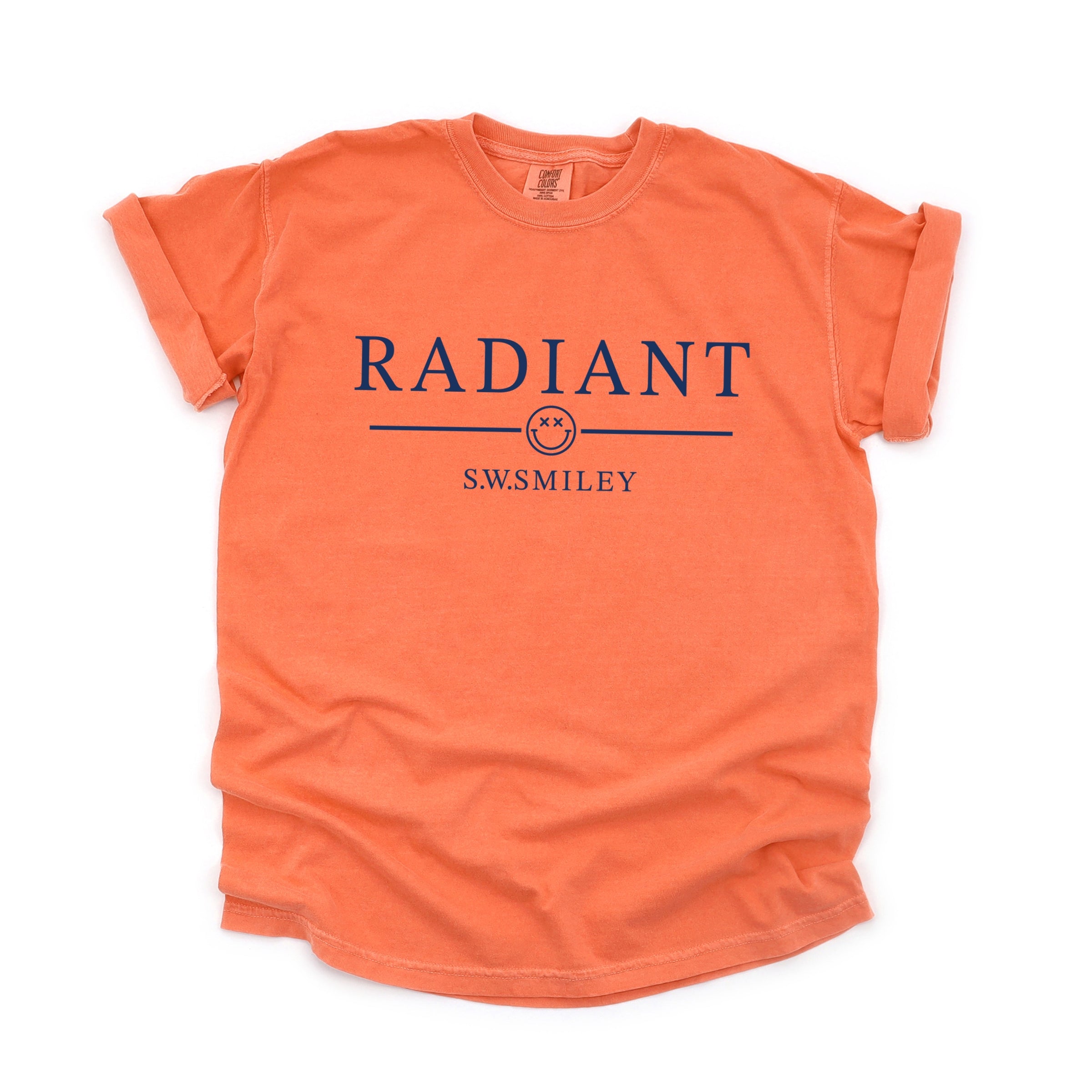 S.W.Smiley Radiant Smiley Outline - Women's Garment Dyed Graphic T-Shirt