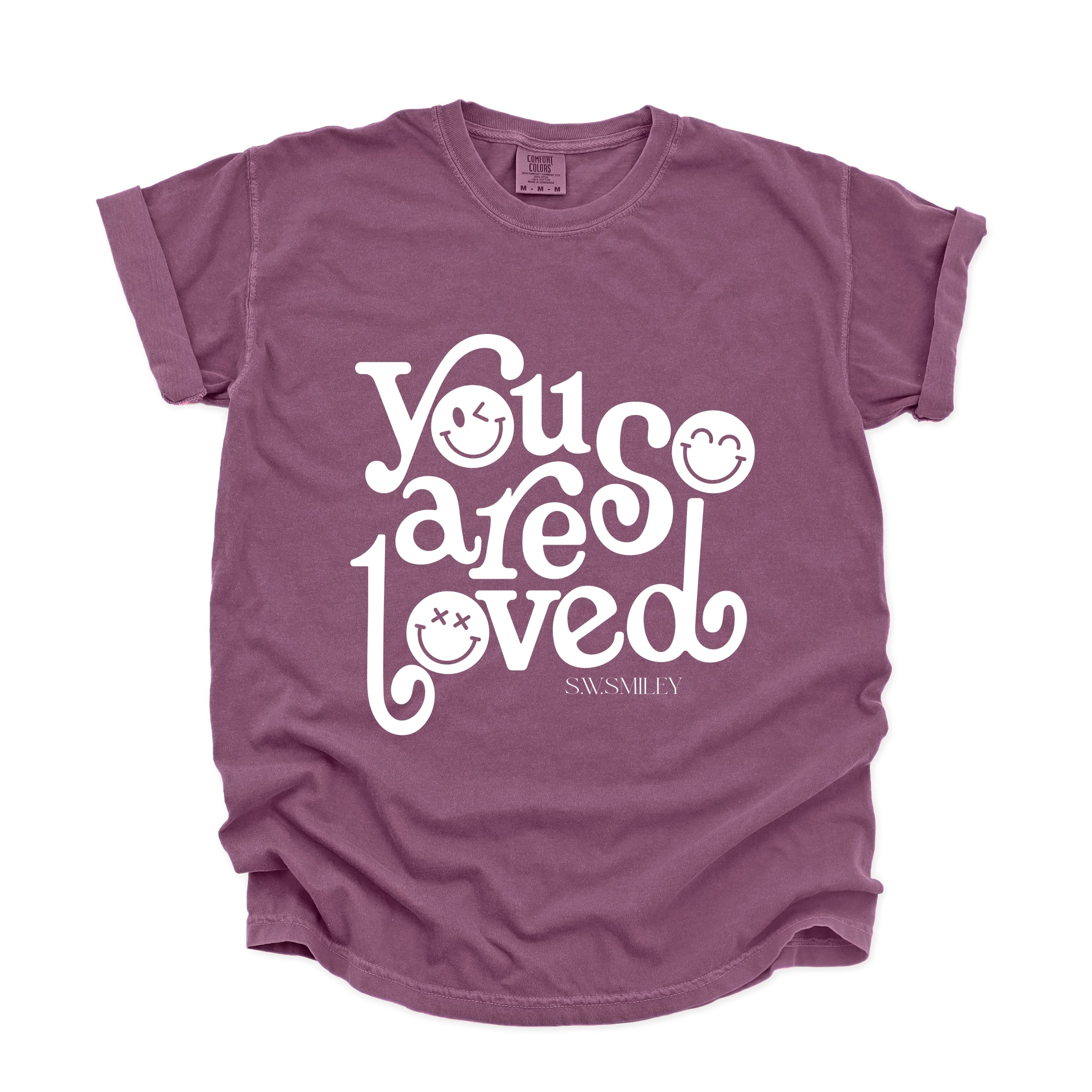 S.W.Smiley You Are So Loved - Women's Garment Dyed Graphic T-Shirt