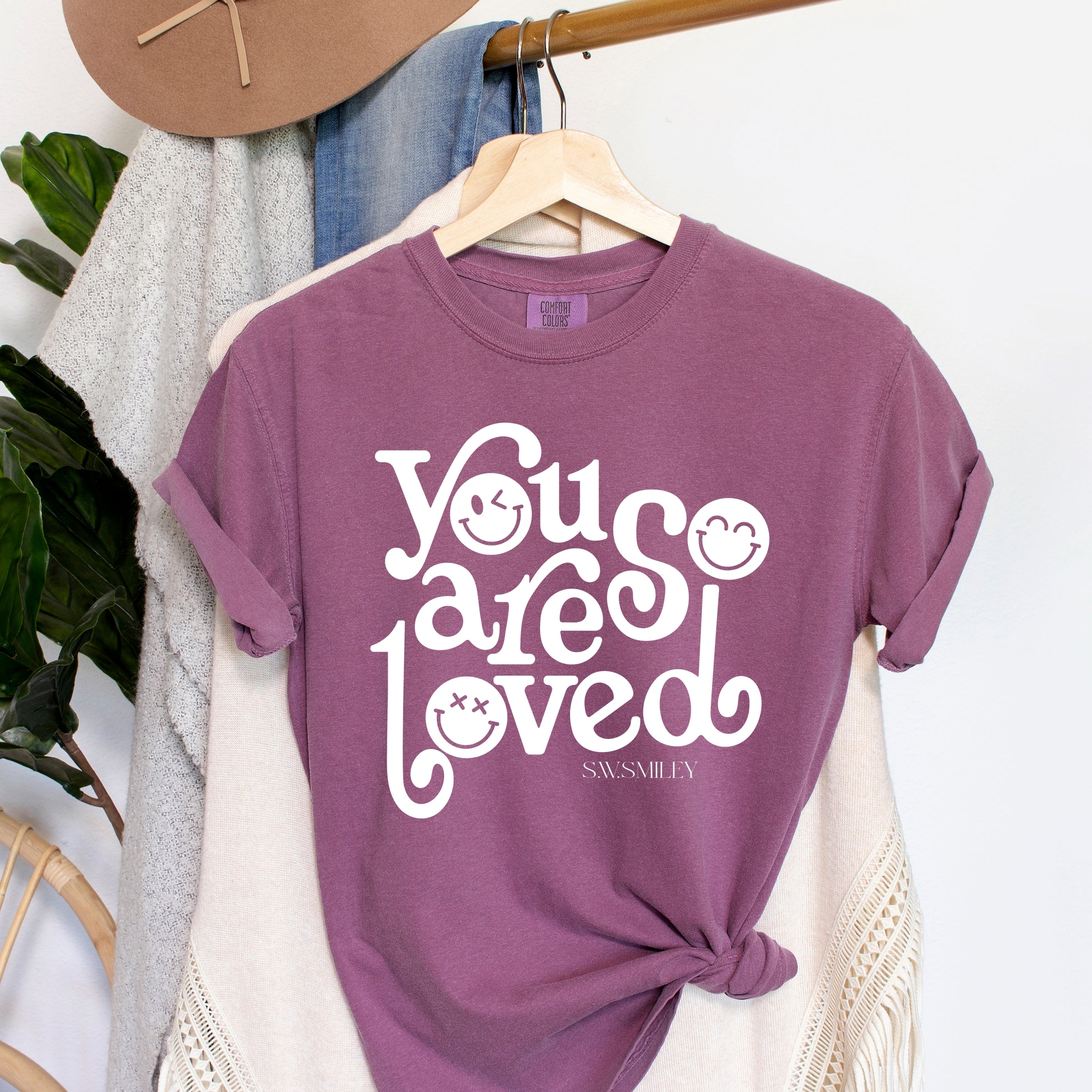 S.W.Smiley You Are So Loved - Women's Garment Dyed Graphic T-Shirt