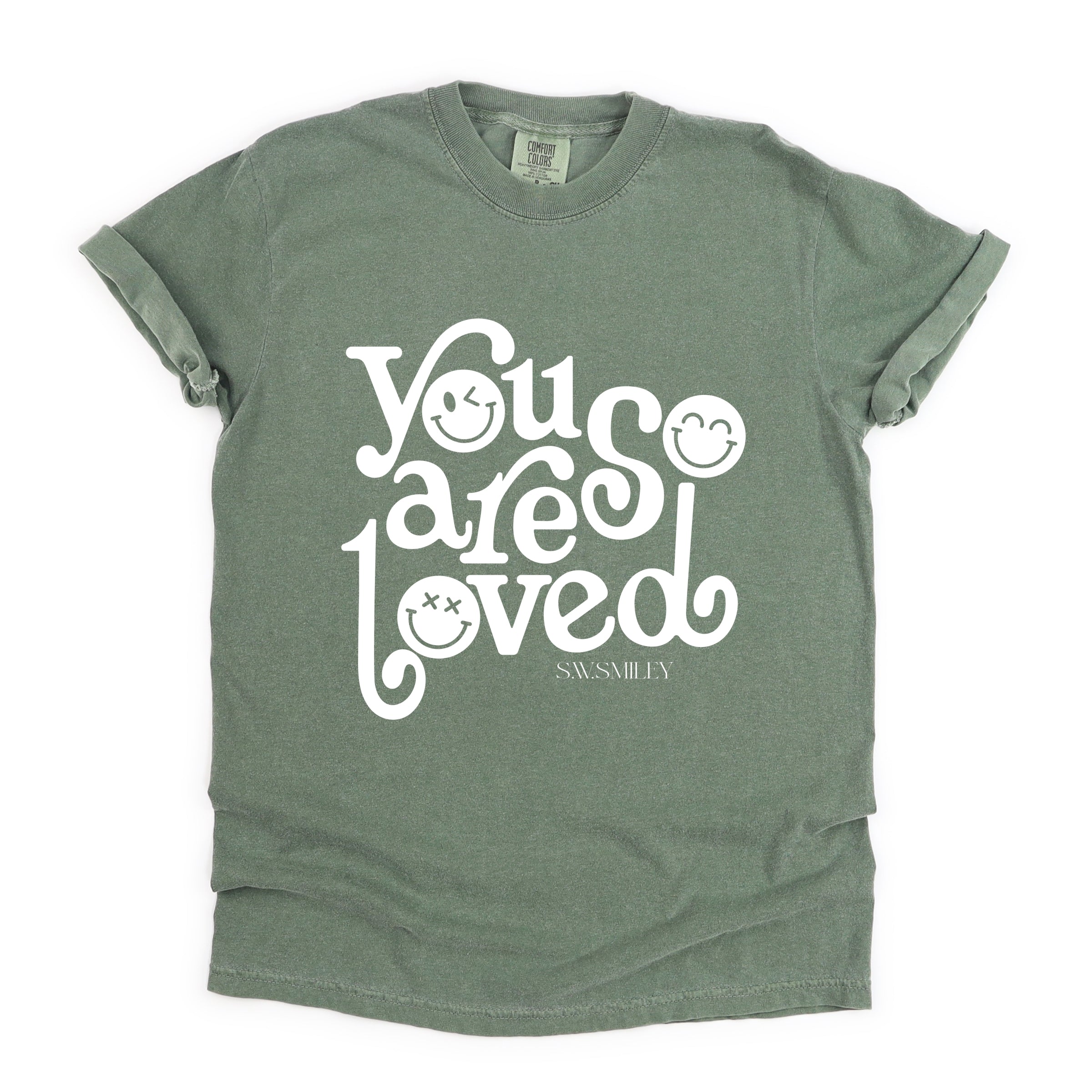 S.W.Smiley You Are So Loved - Women's Garment Dyed Graphic T-Shirt