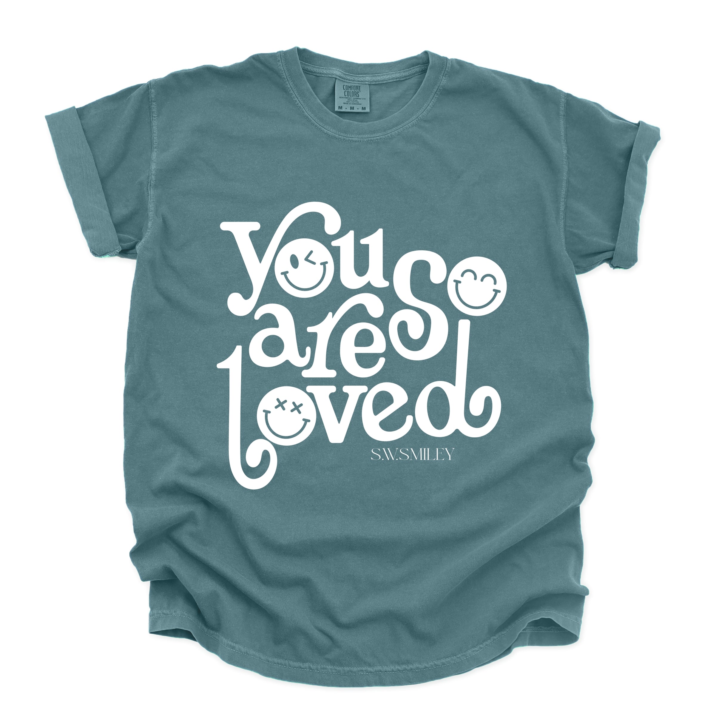 S.W.Smiley You Are So Loved - Women's Garment Dyed Graphic T-Shirt