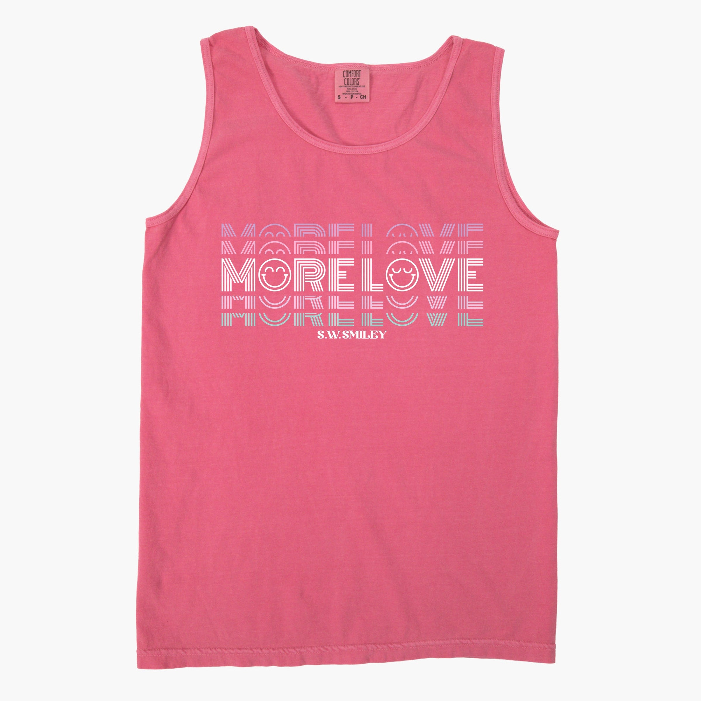 S.W.Smiley More Love - Women's Garment Dyed Graphic Tank Top