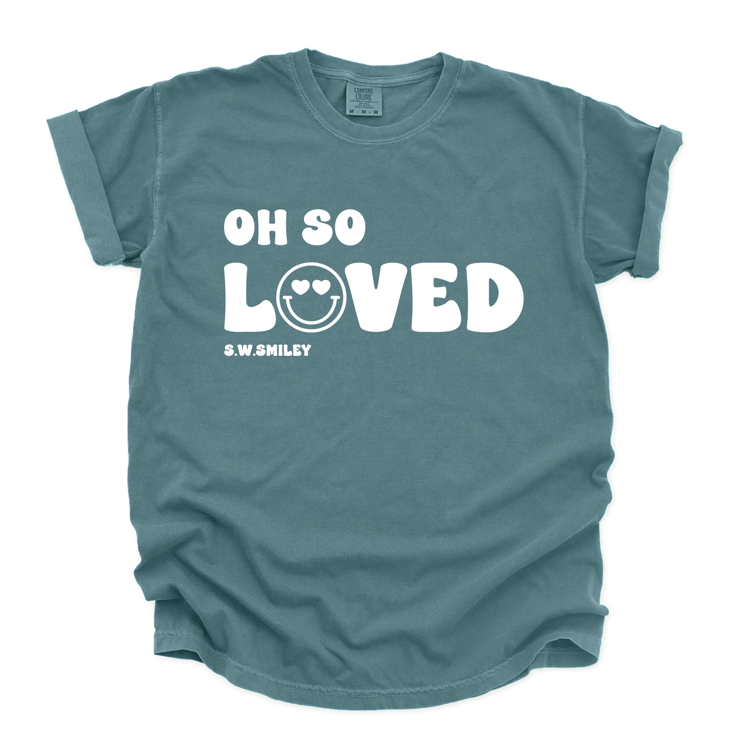S.W.Smiley Oh So Loved - Women's Garment Dyed Graphic T-Shirt