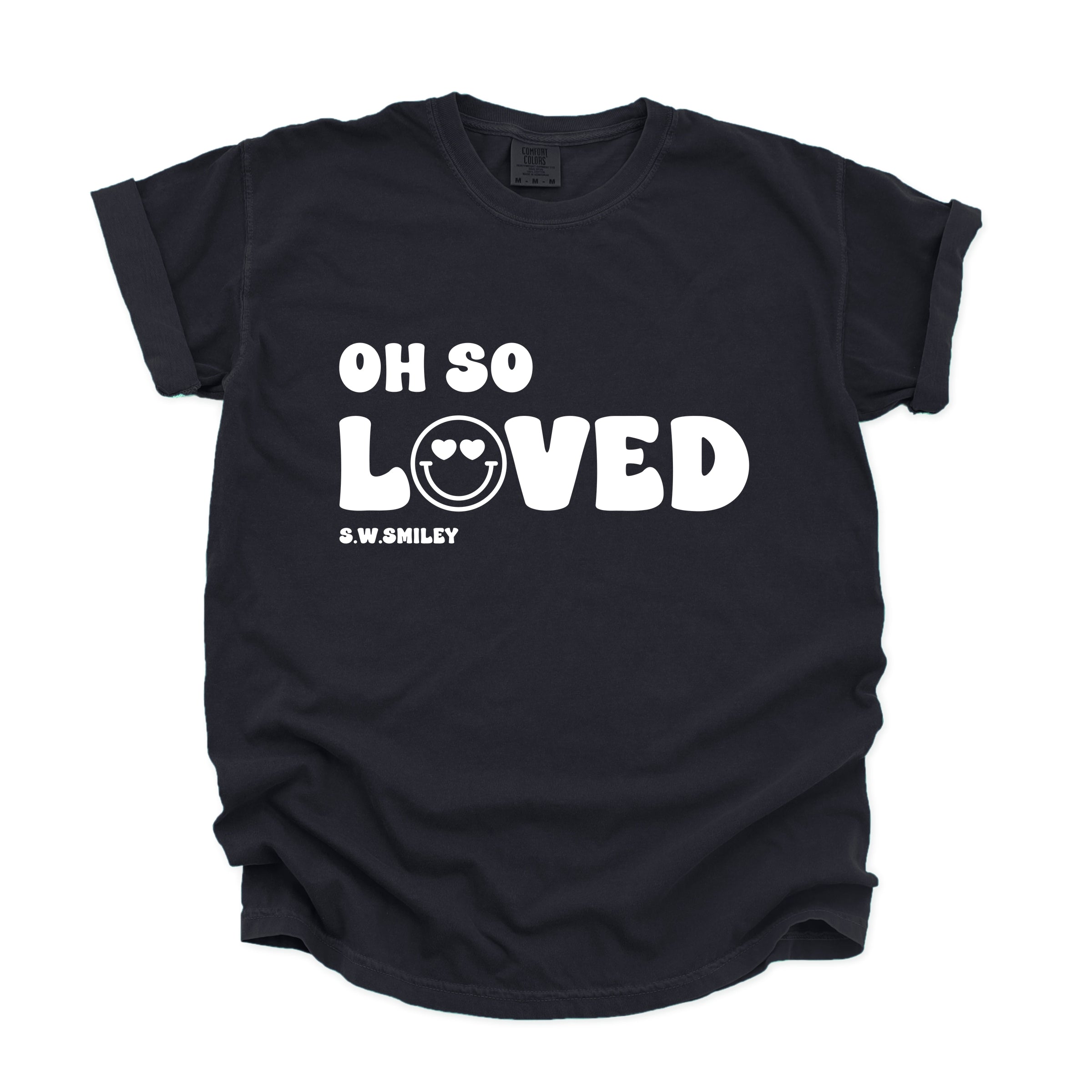 S.W.Smiley Oh So Loved - Women's Garment Dyed Graphic T-Shirt