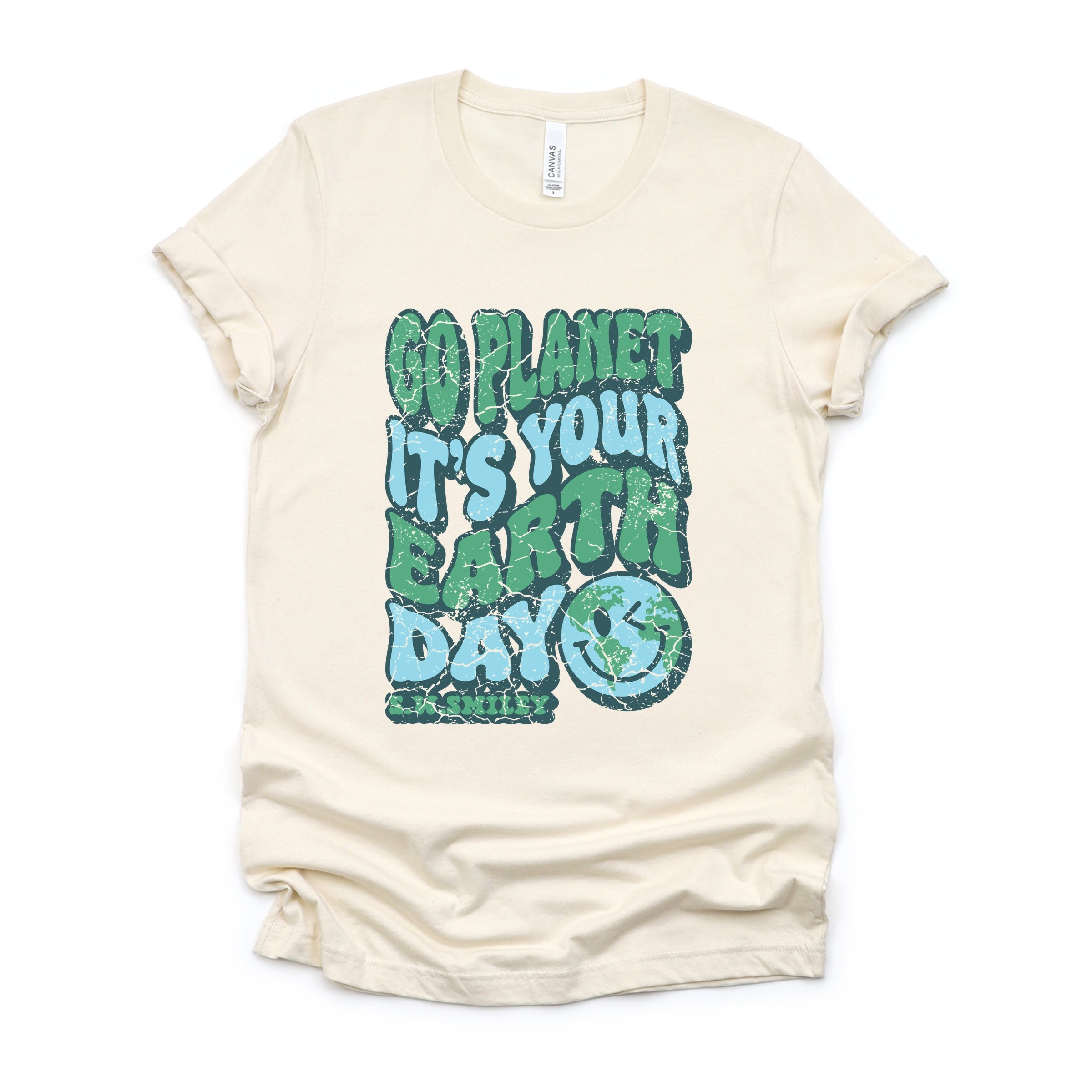 S.W.Smiley Go Planet It's Your Earth Day - Women's Short Sleeve Graphic T-Shirt