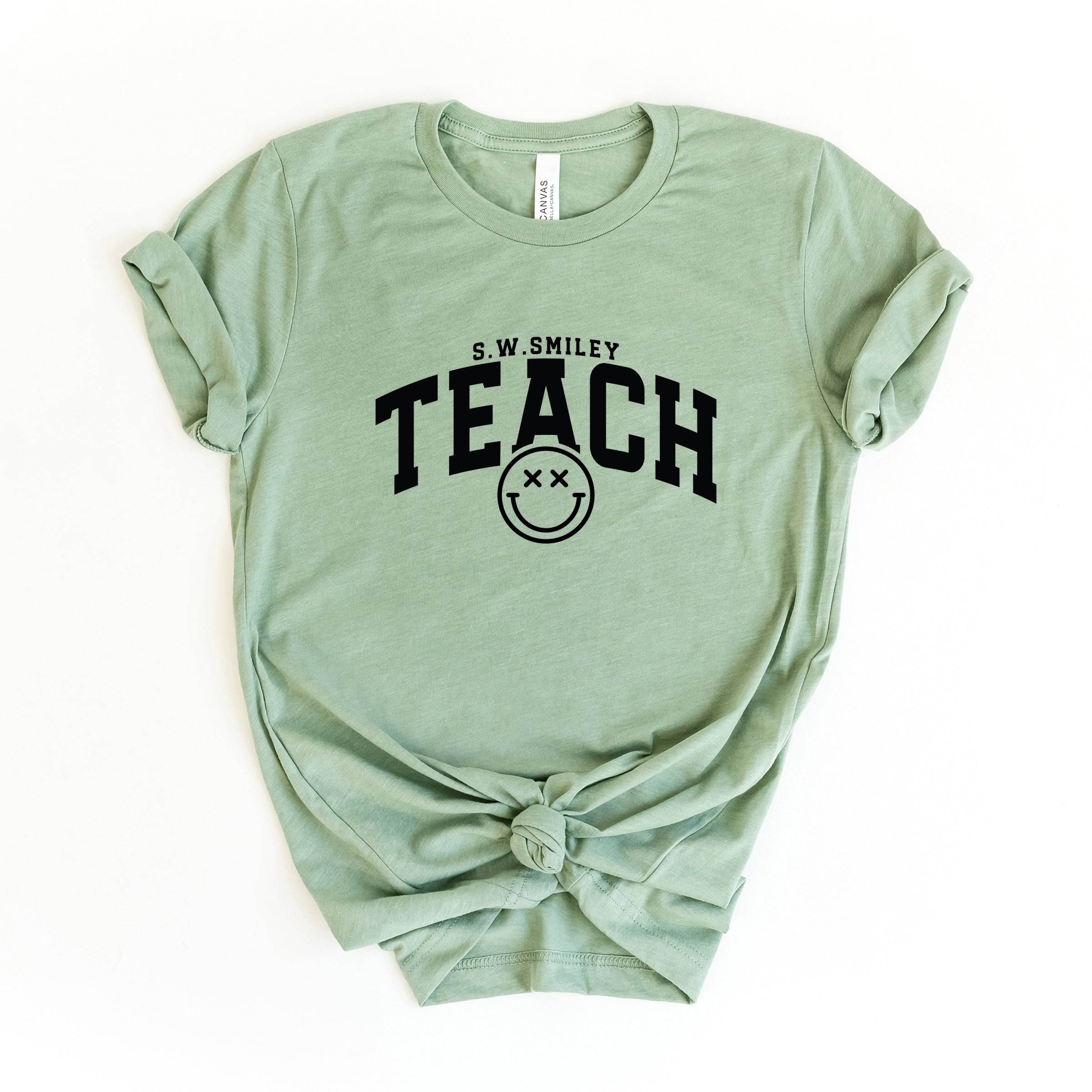 S.W.Smiley Teach Varsity Arched - Women's Short Sleeve Graphic T-Shirt