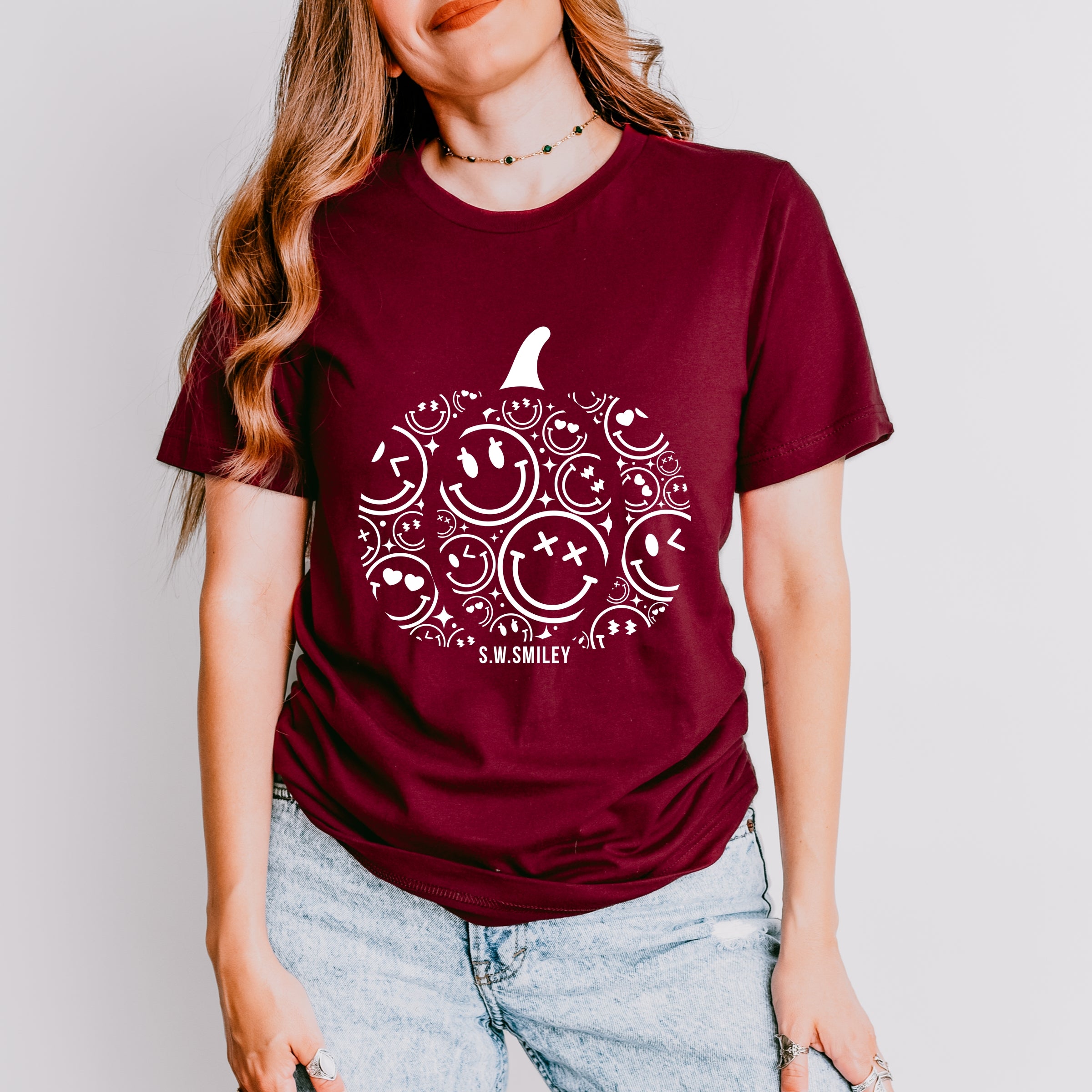 S.W.Smiley Pumpkin Outline - Short Sleeve Tee