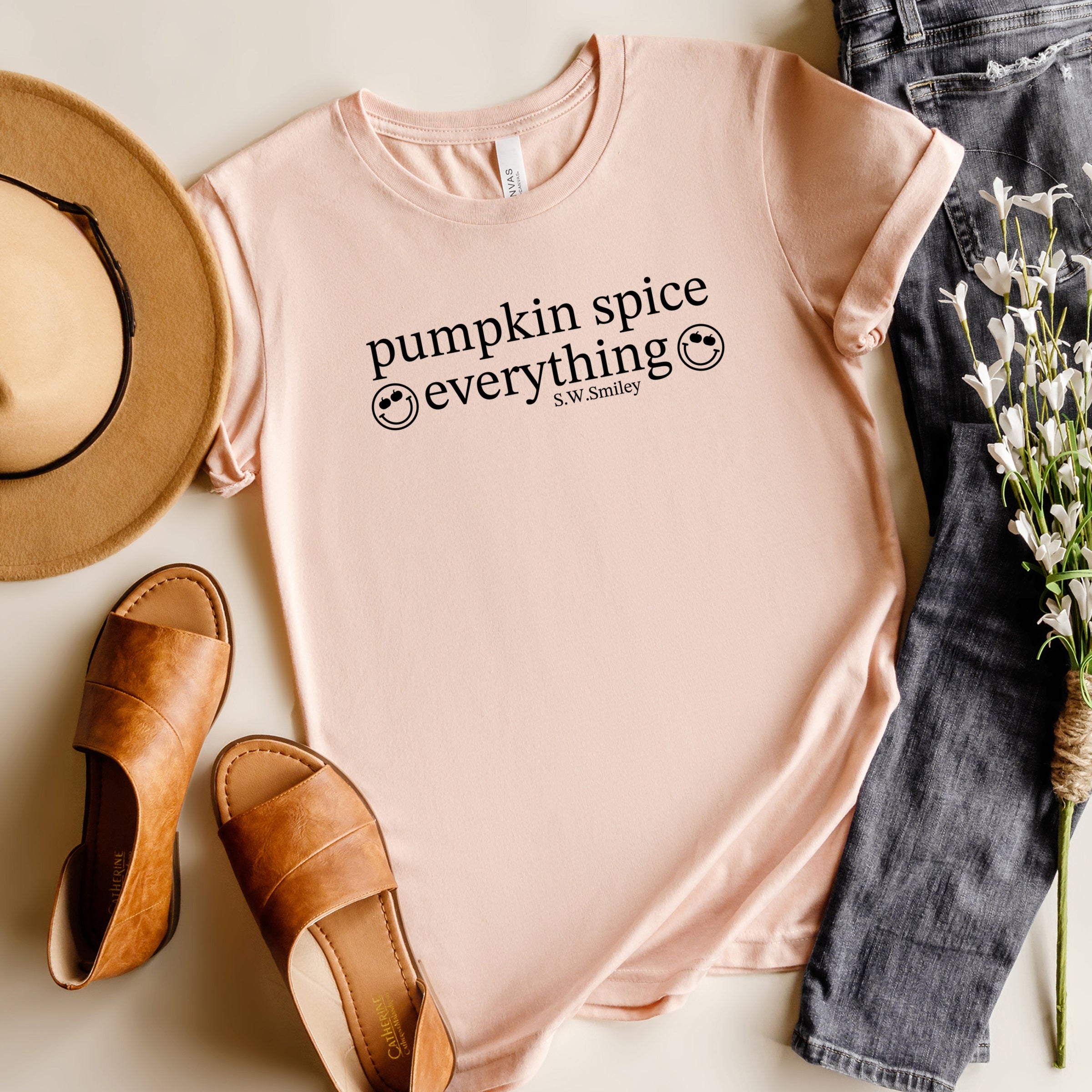 S.W.Smiley Pumpkin Spice Everything - Short Sleeve Tee