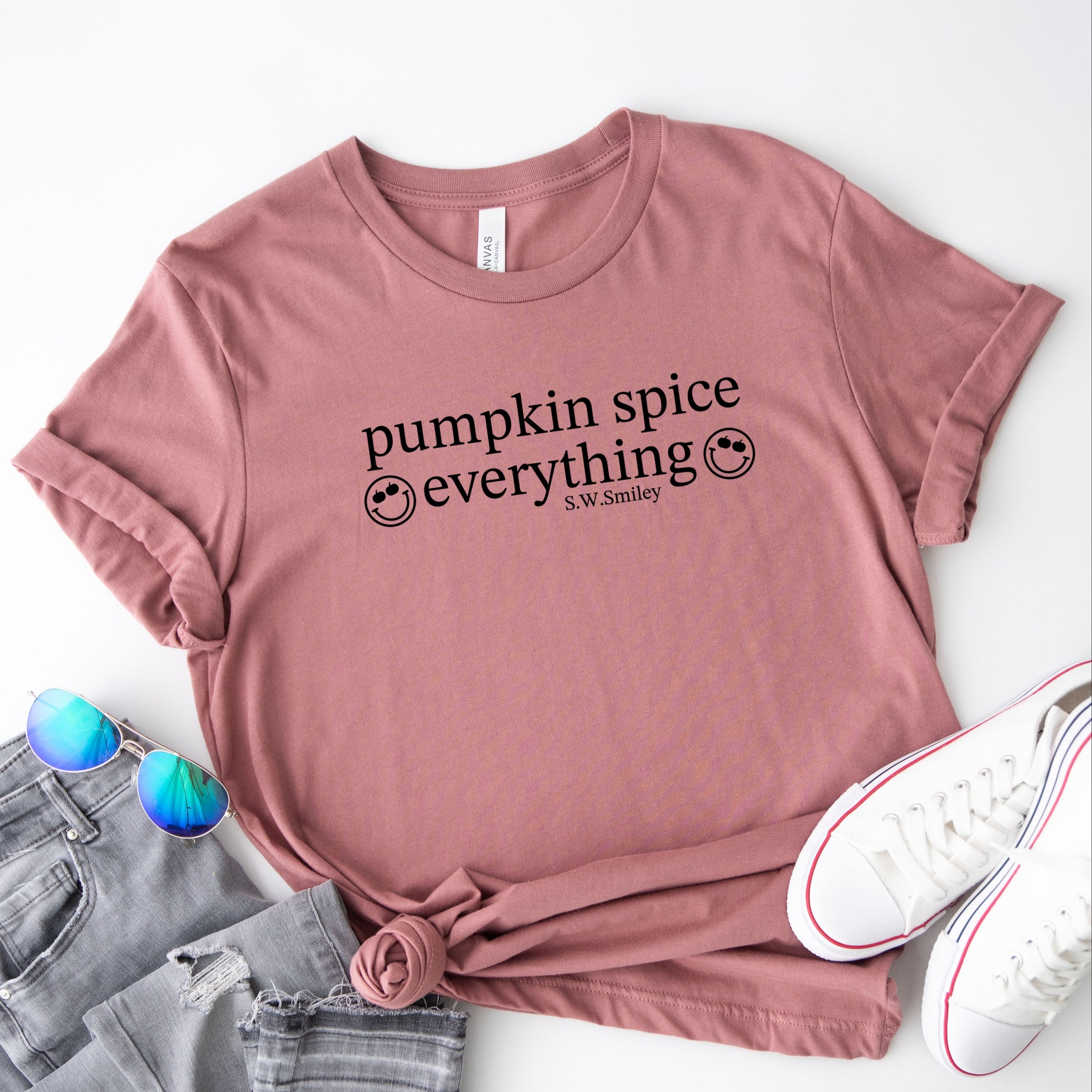S.W.Smiley Pumpkin Spice Everything - Short Sleeve Tee