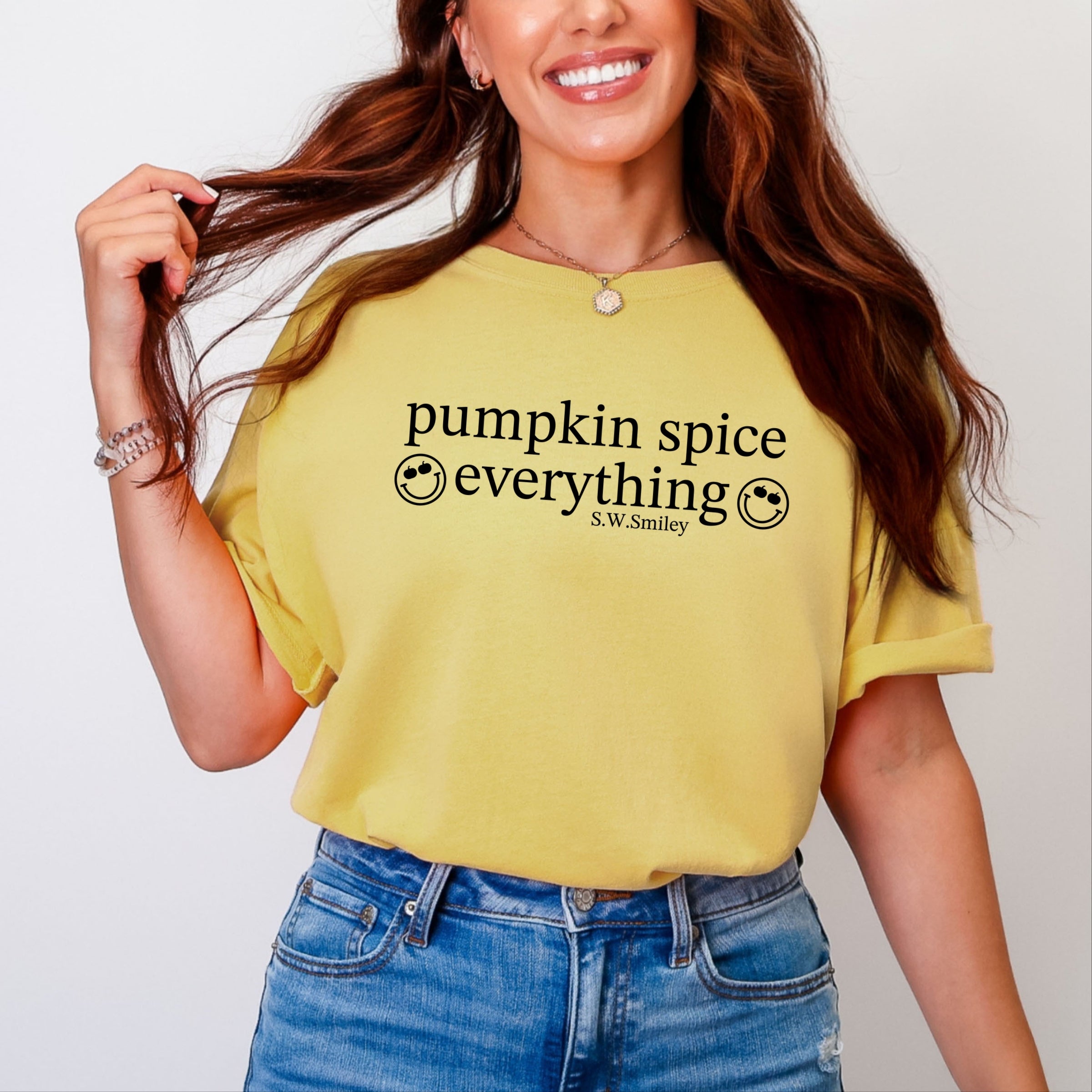 S.W.Smiley Pumpkin Spice Everything - Garment Dyed Tee